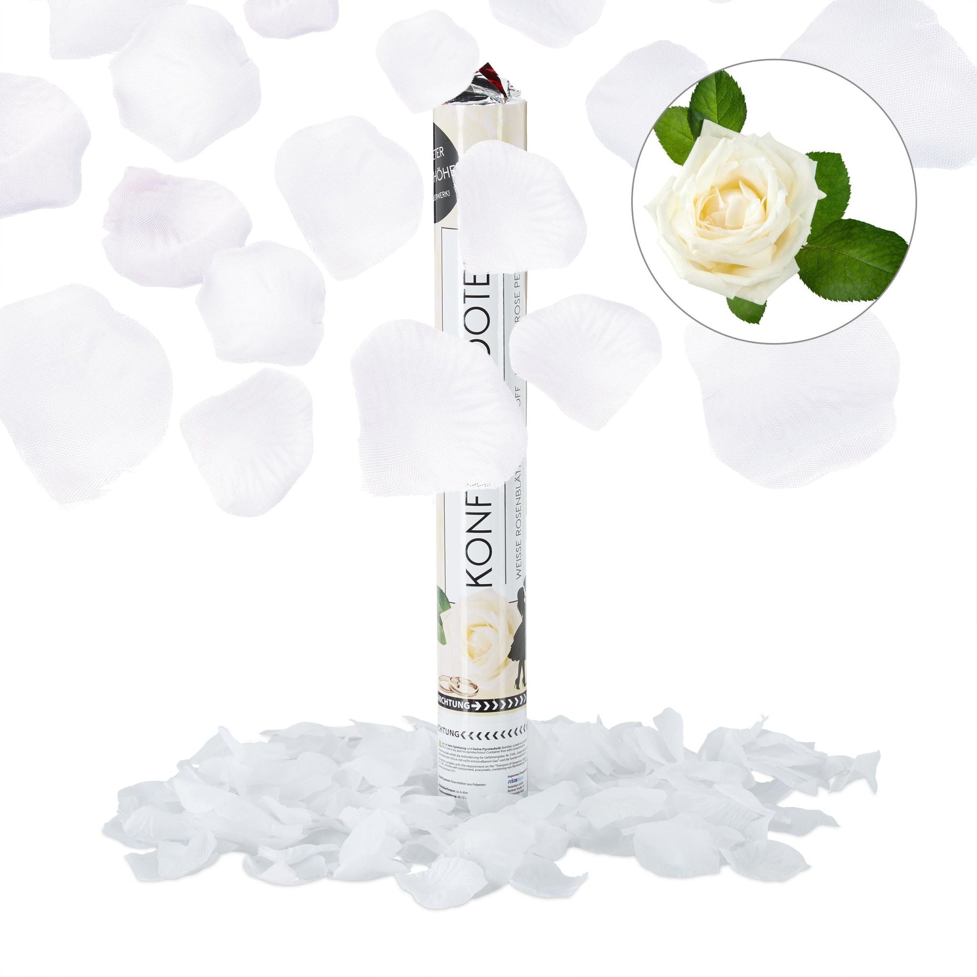 Party Popper Rosenblätter weiss Weiss von Relaxdays