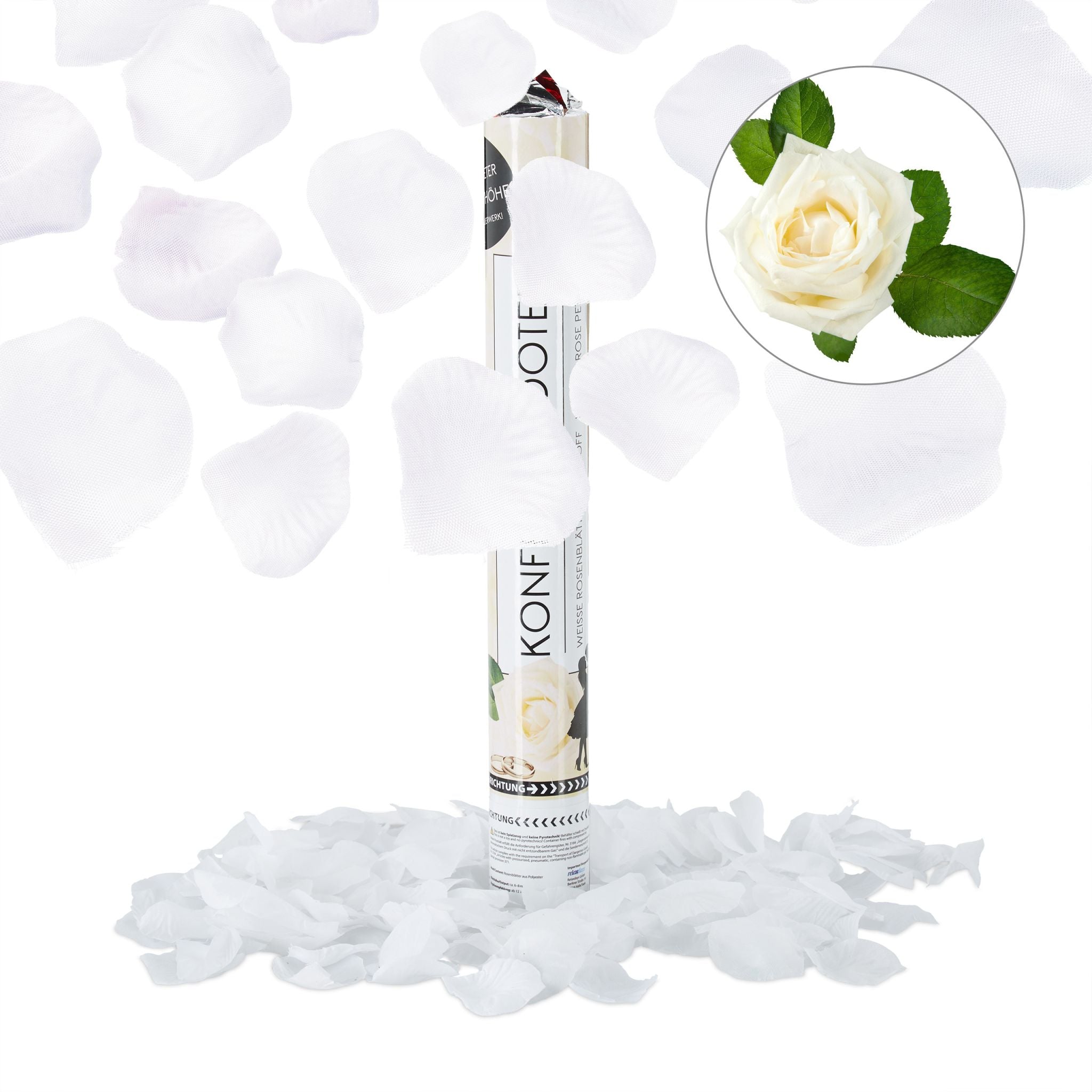 Party Popper Rosenblätter weiss Weiss von Relaxdays