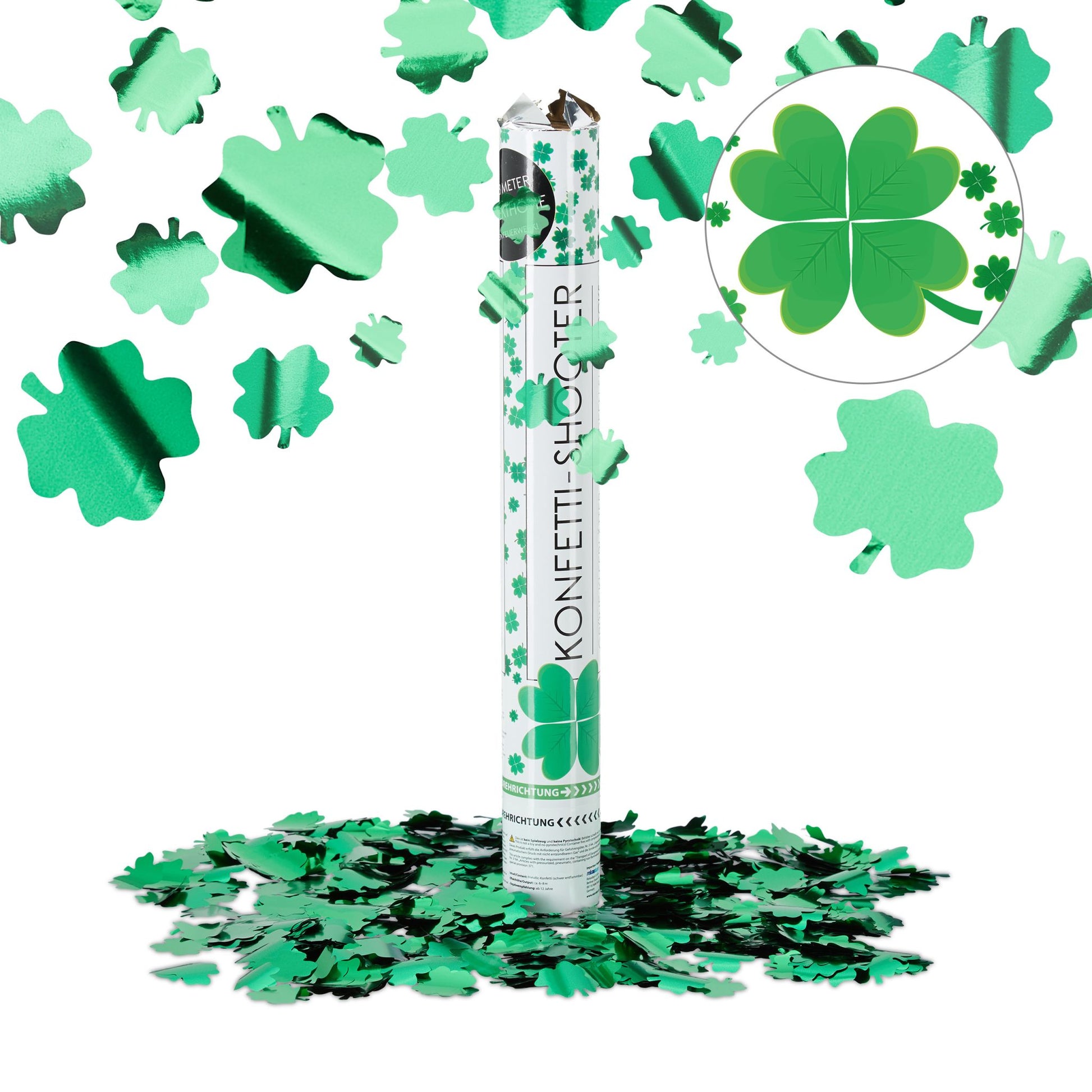 Party Popper Kleeblatt Glücksregen grün Grün von Relaxdays