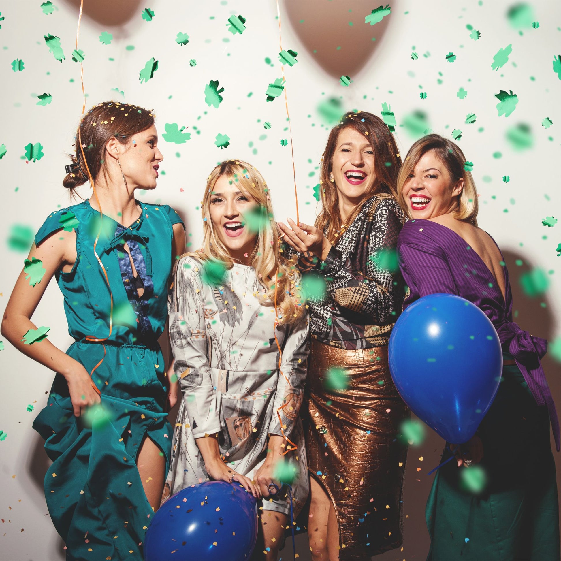 Party Popper Kleeblatt Glücksregen grün Grün von Relaxdays