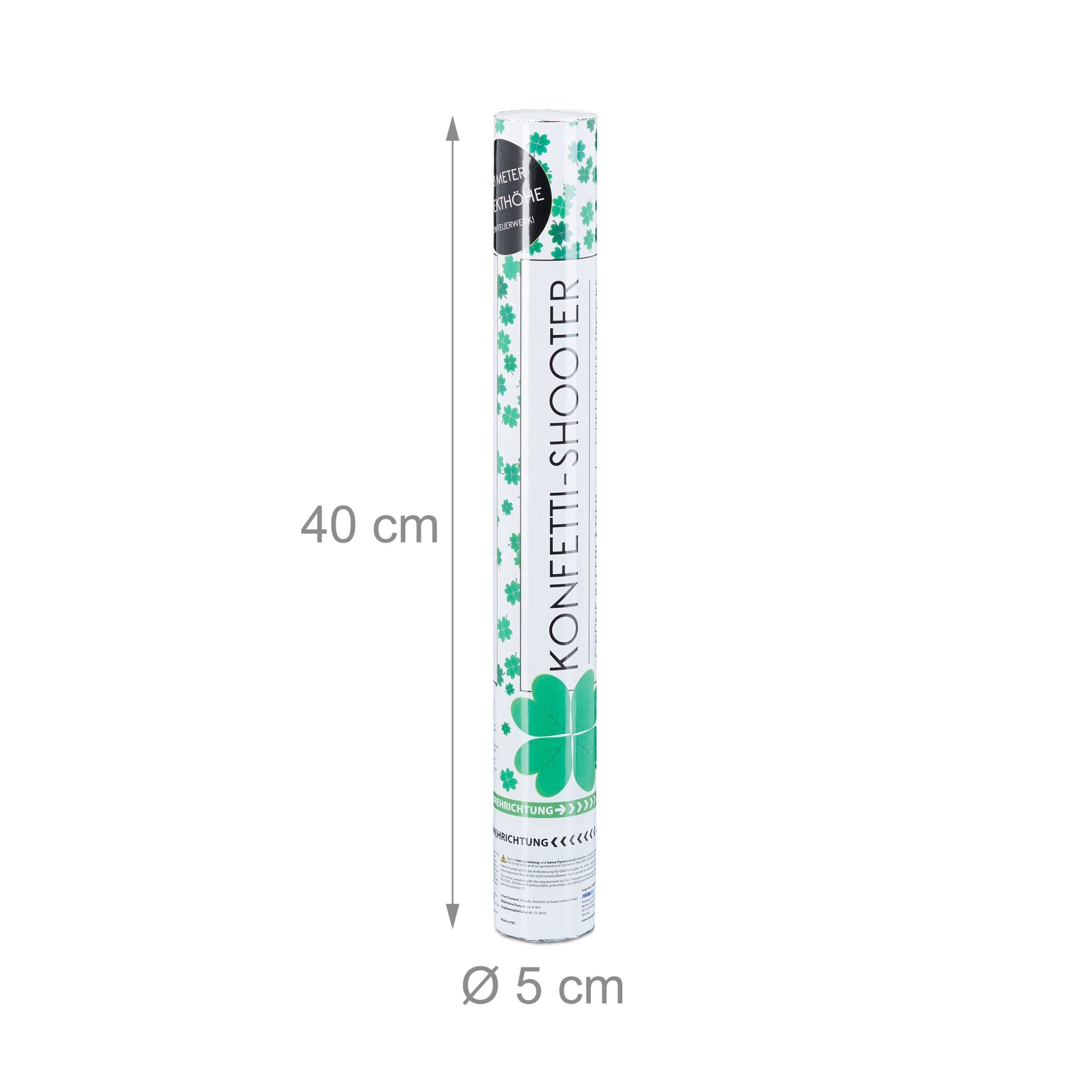 Party Popper Kleeblatt Glücksregen grün Grün von Relaxdays