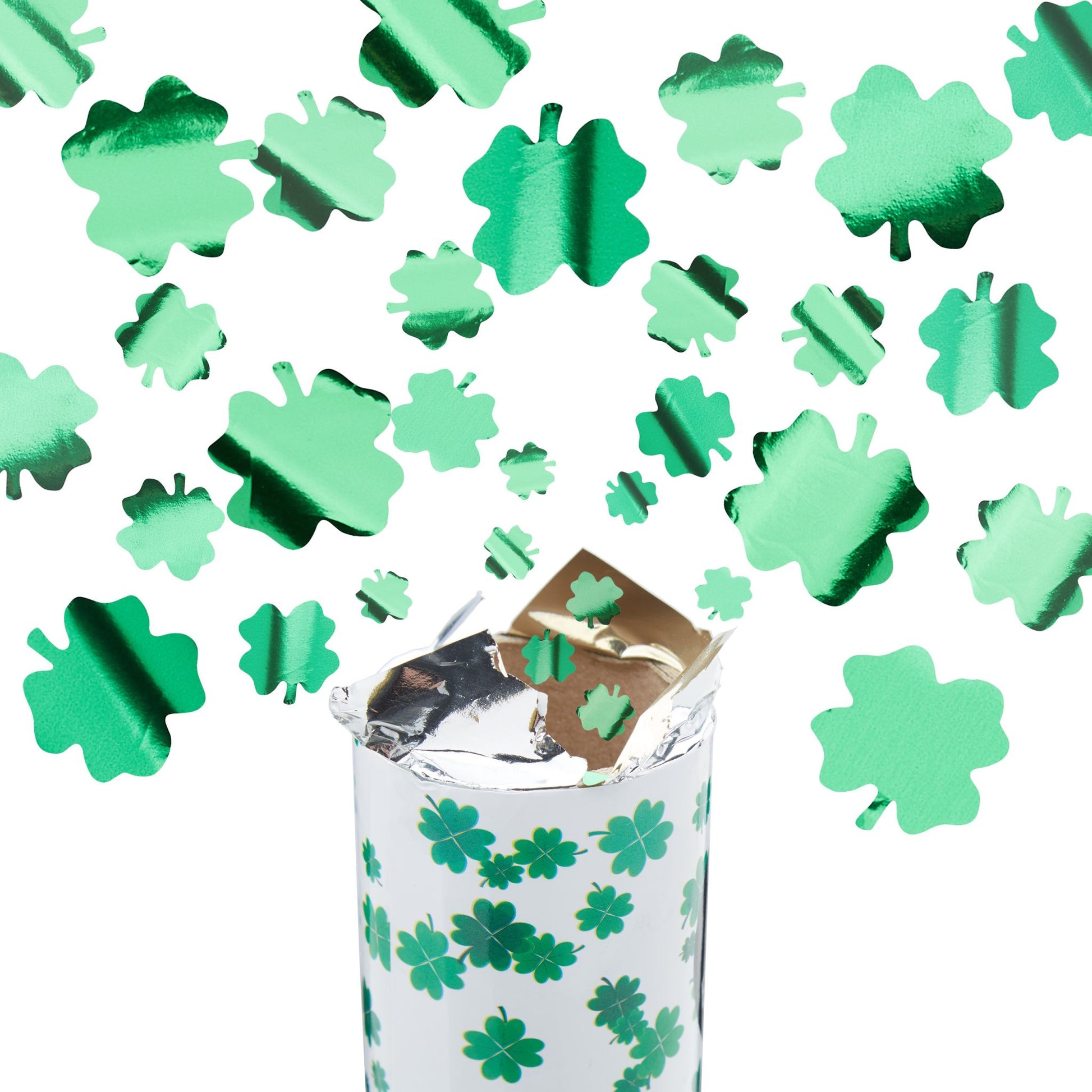 Party Popper Kleeblatt Glücksregen grün Grün von Relaxdays