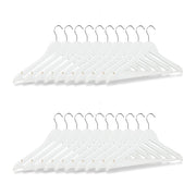 Kleiderbügel 20er-Set mit Hosenstange Weiss-Silber von Relaxdays