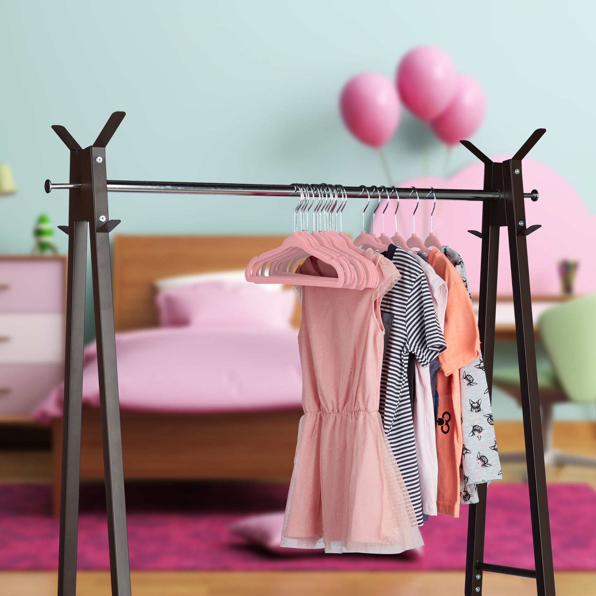 Kleiderbügel Kinder 20er-Set Rosa-Silber von Relaxdays