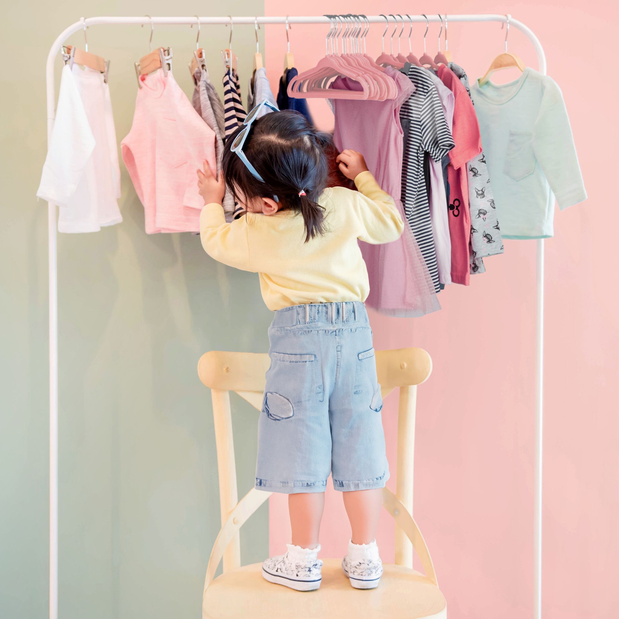 Kleiderbügel Kinder 20er-Set Rosa-Silber von Relaxdays