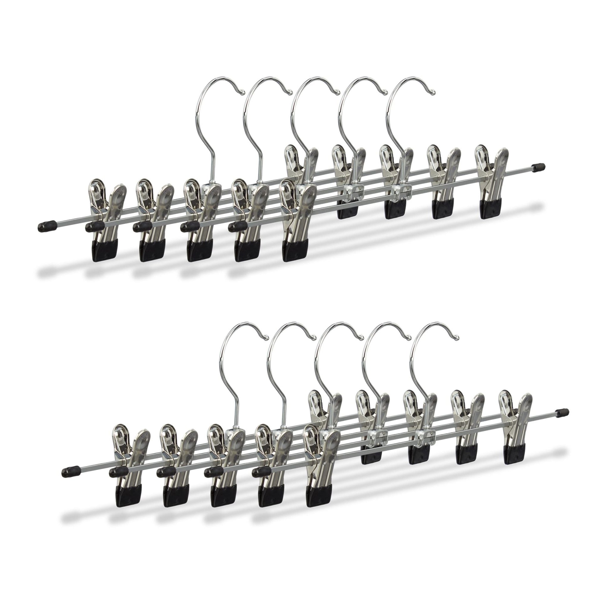 Hosenbügel Metall 10er-Set Schwarz-Silber von Relaxdays