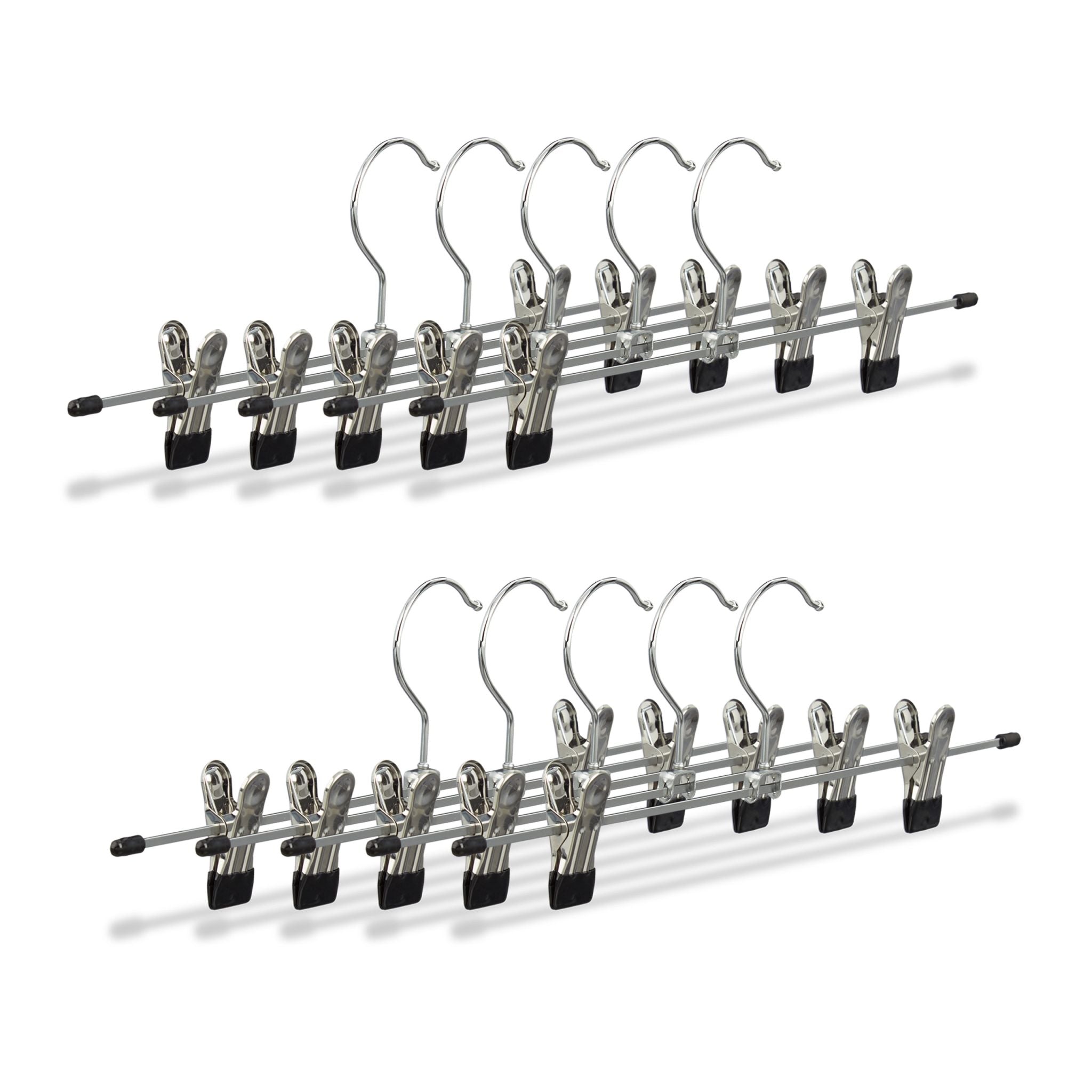 Hosenbügel Metall 10er-Set Schwarz-Silber von Relaxdays