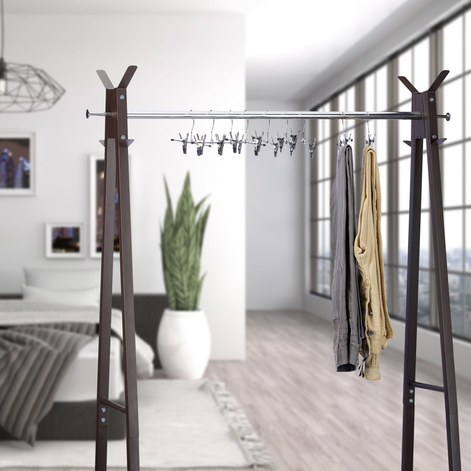 Hosenbügel Metall 10er-Set Schwarz-Silber von Relaxdays