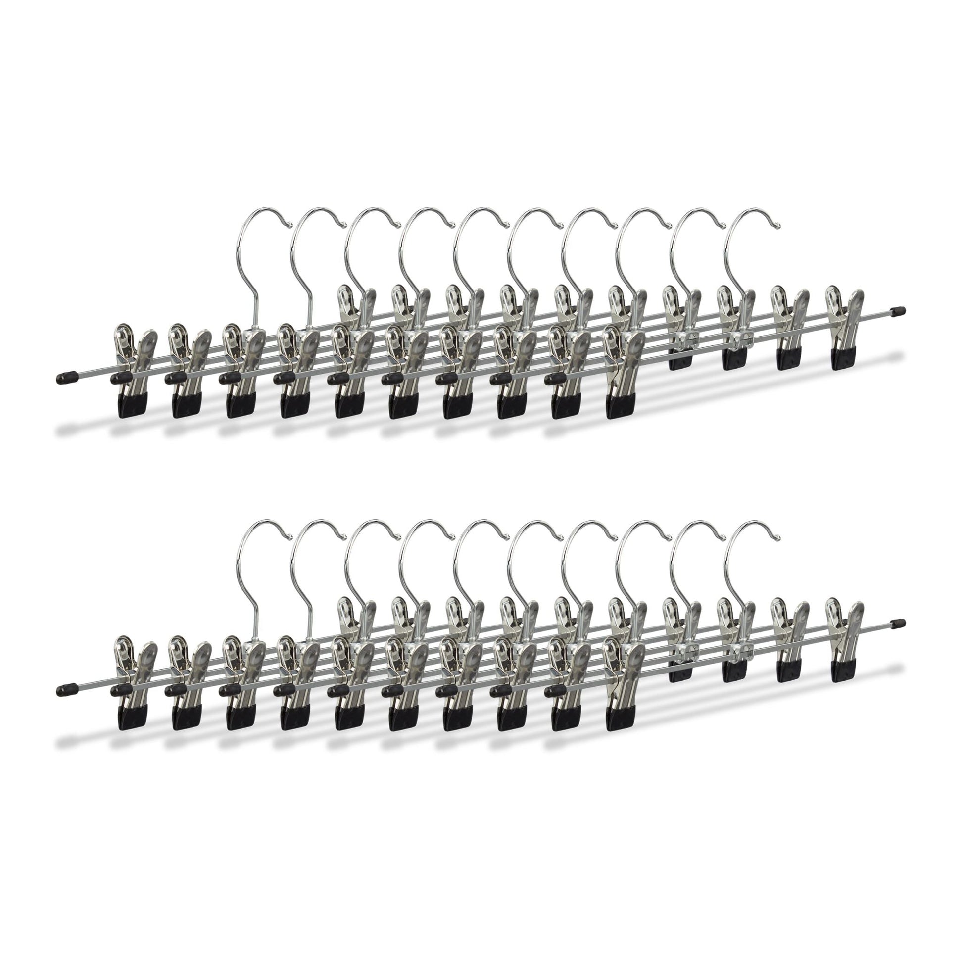 Hosenbügel Metall 20er-Set Schwarz-Silber von Relaxdays