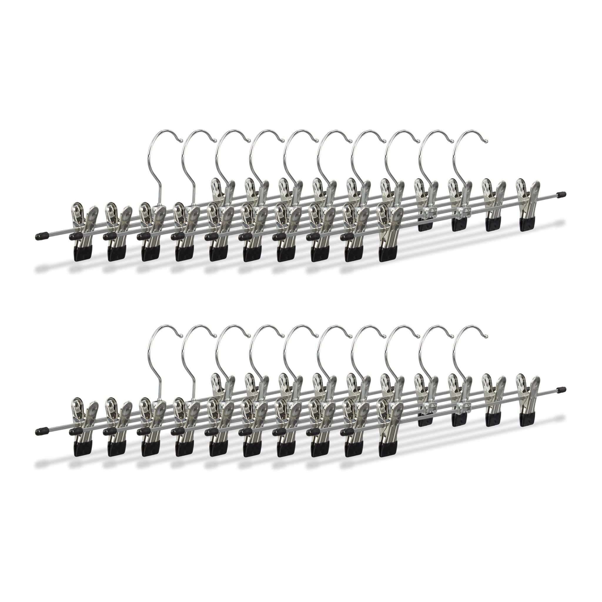 Hosenbügel Metall 20er-Set Schwarz-Silber von Relaxdays