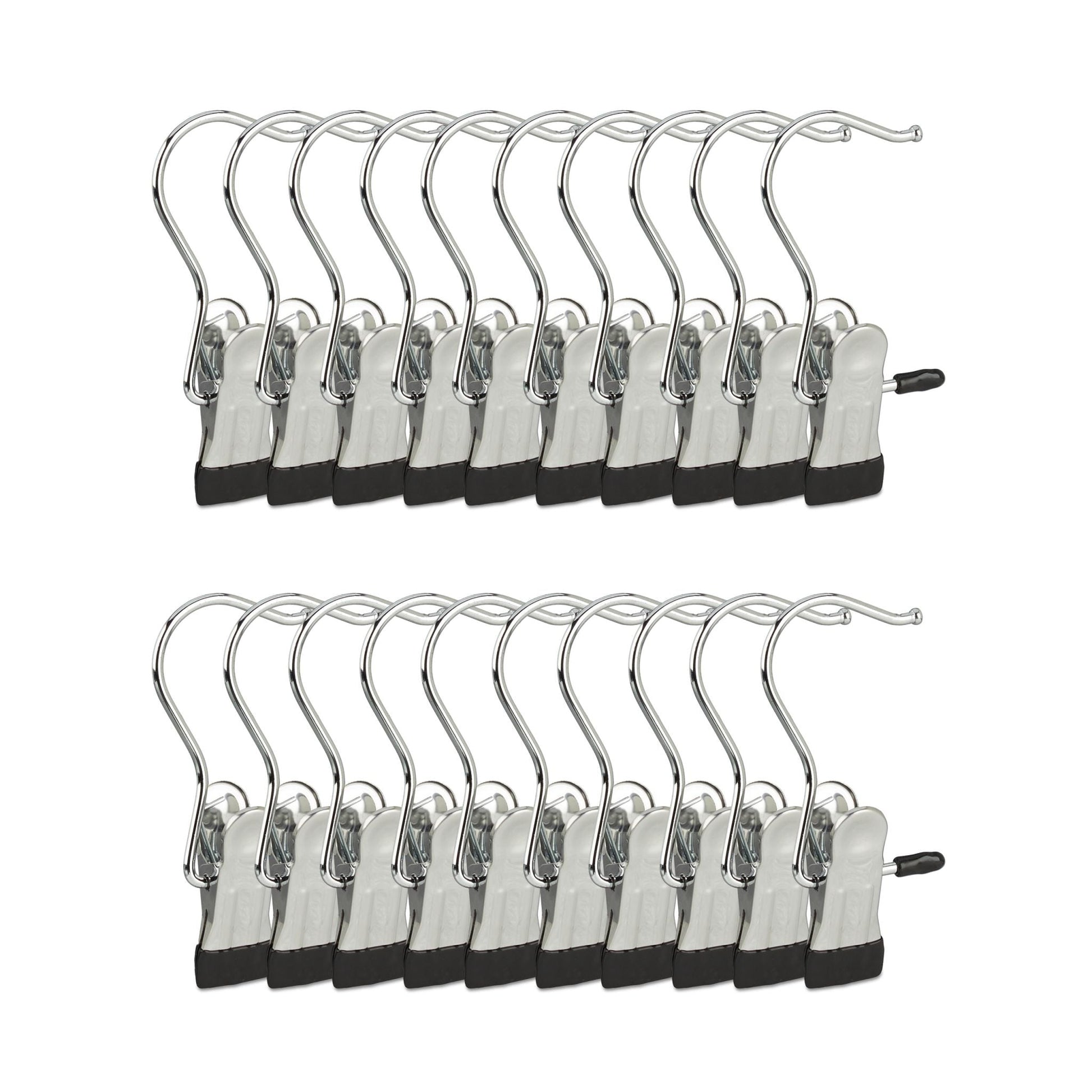 Stiefelklammern 20er-Set drehbar Schwarz-Silber von Relaxdays