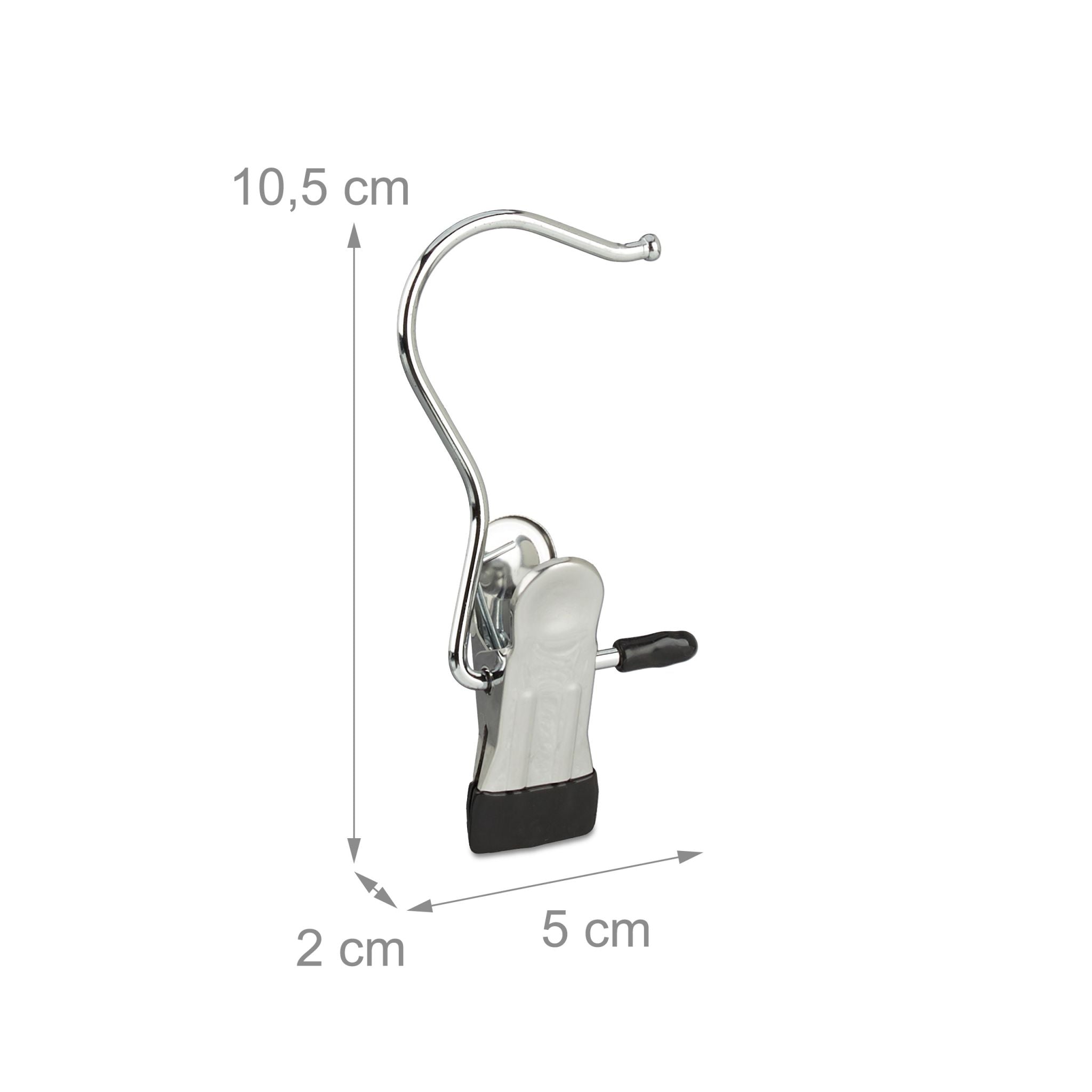 Stiefelklammern 20er-Set drehbar Schwarz-Silber von Relaxdays