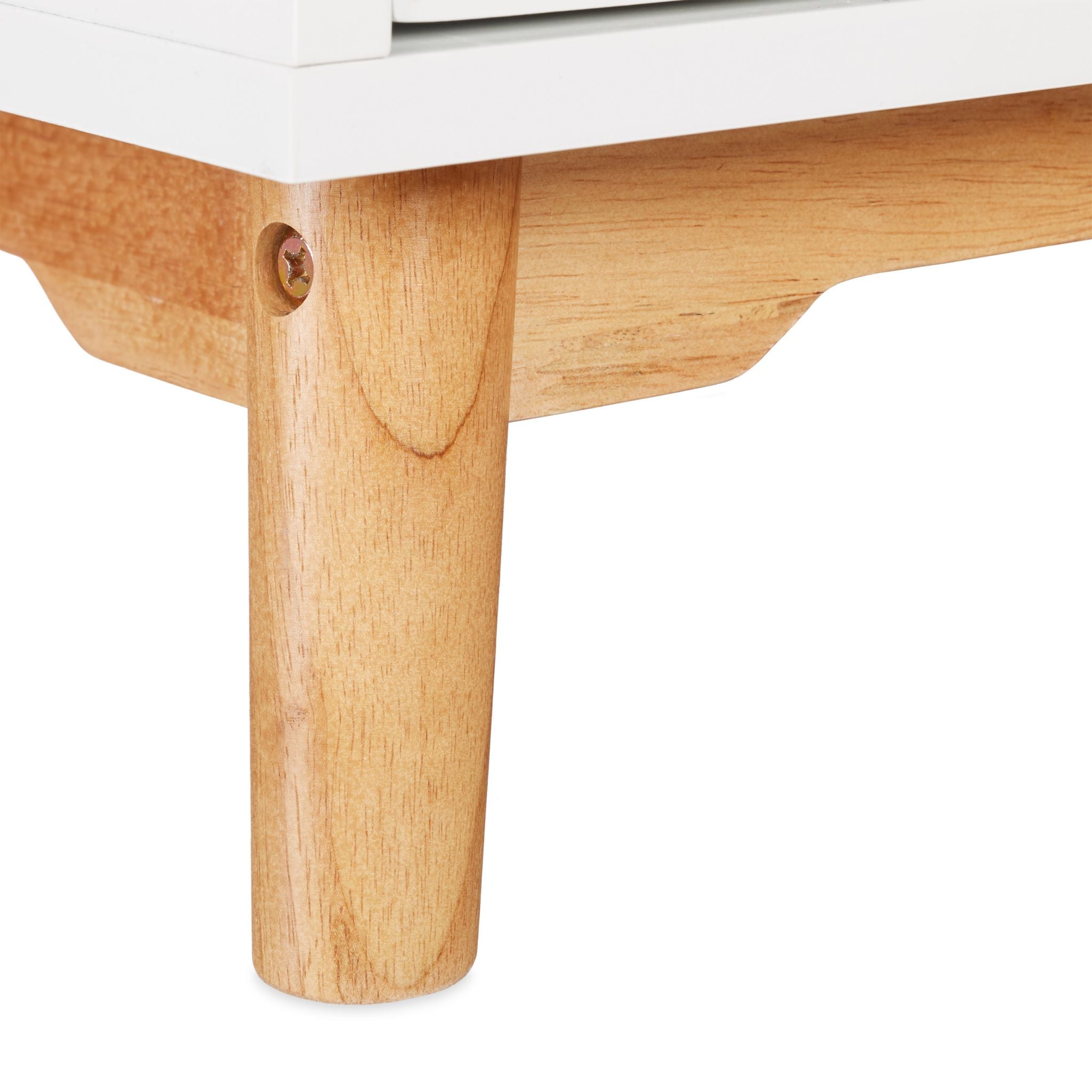 Nachttisch weiss mit 1 Schublade Weiss-Hellbraun von Relaxdays