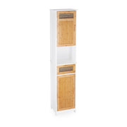 Badschrank hoch Weiss-Hellbraun von Relaxdays