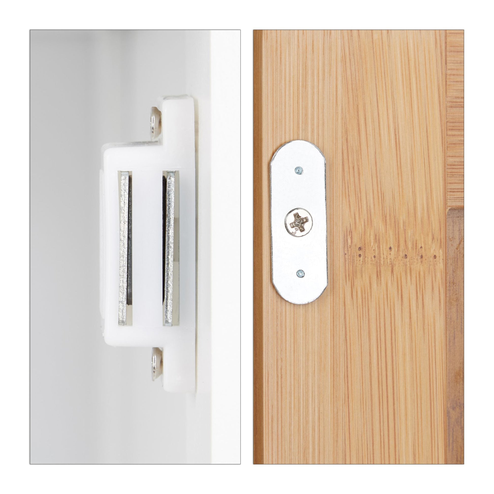 Badschrank hoch Weiss-Hellbraun von Relaxdays