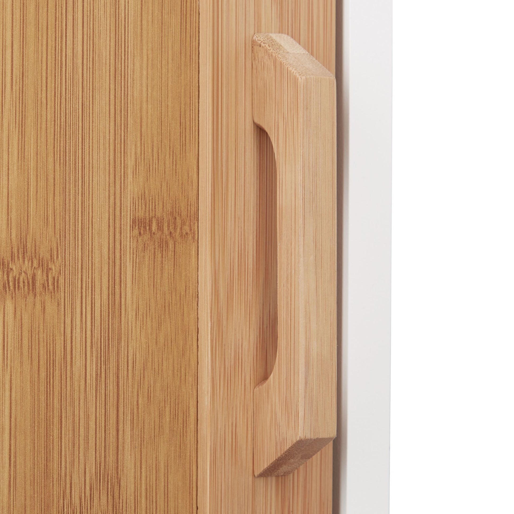 Badschrank schmal mit Schublade Weiss-Hellbraun von Relaxdays