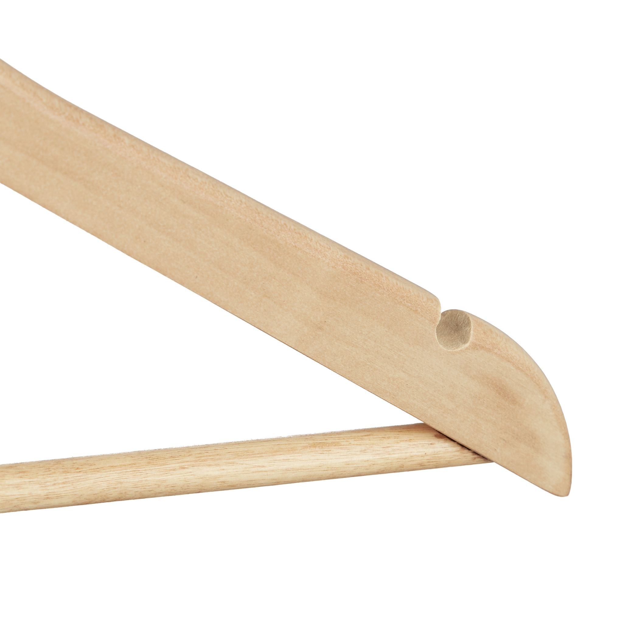 Kleiderbügel Holz 24er-Set Hellbraun-Silber von Relaxdays