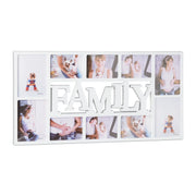 Bilderrahmen Familie für 10 Fotos Weiss-Transparent von Relaxdays