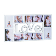 Bilderrahmen LOVE für 10 Fotos Weiss-Transparent von Relaxdays