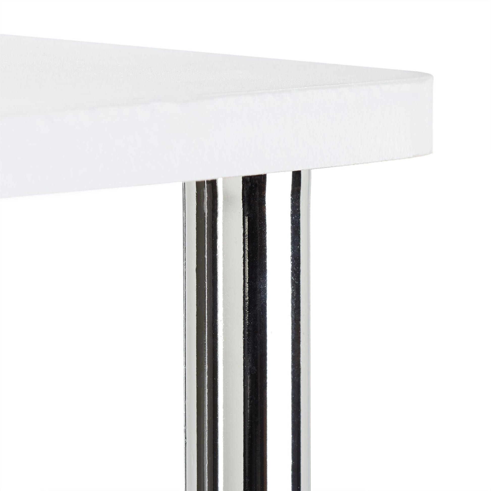 Fernsehtisch weiss mit Rollen Weiss-Schwarz-Silber von Relaxdays