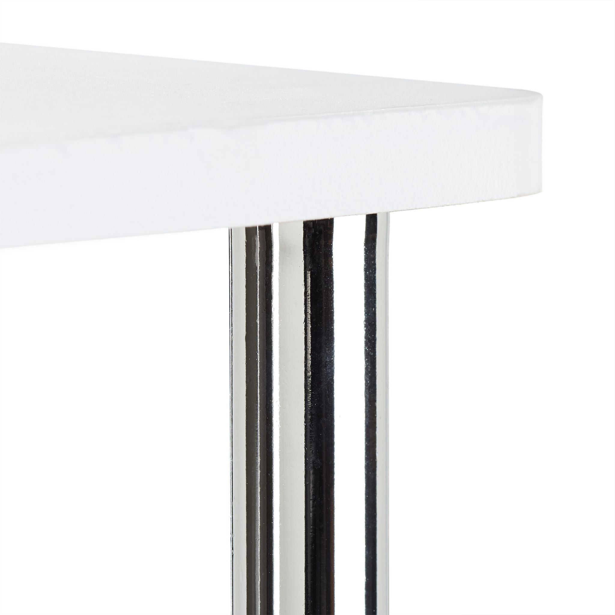 Fernsehtisch weiss mit Rollen Weiss-Schwarz-Silber von Relaxdays