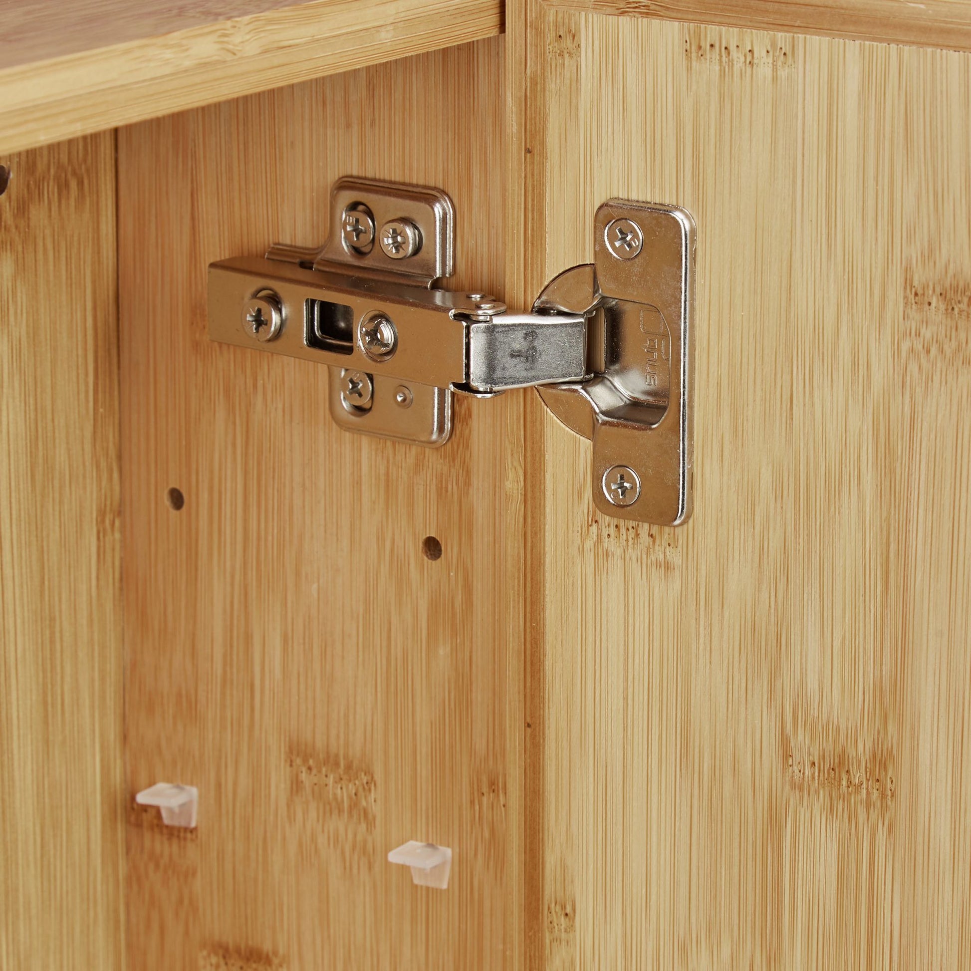 Bad Spiegelschrank mit Tür Hellbraun von Relaxdays