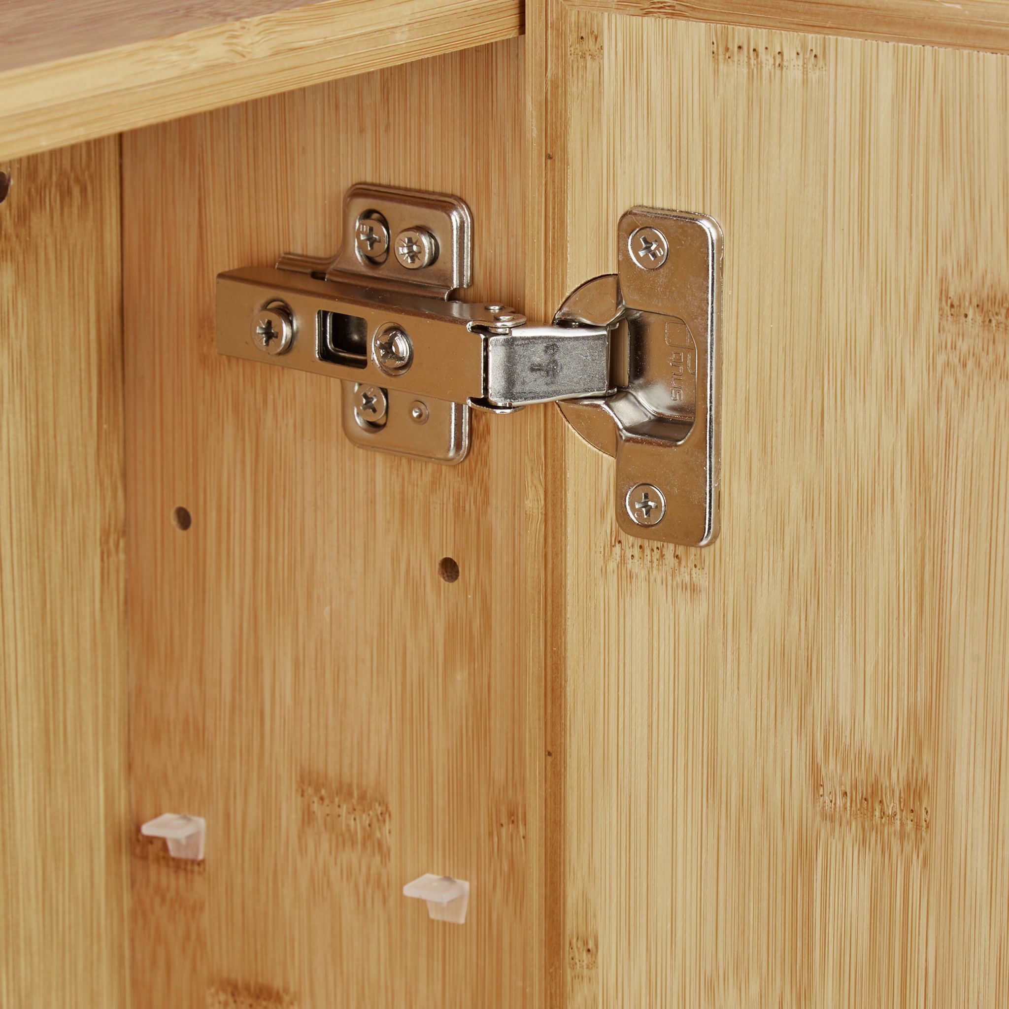 Bad Spiegelschrank mit Tür Hellbraun von Relaxdays