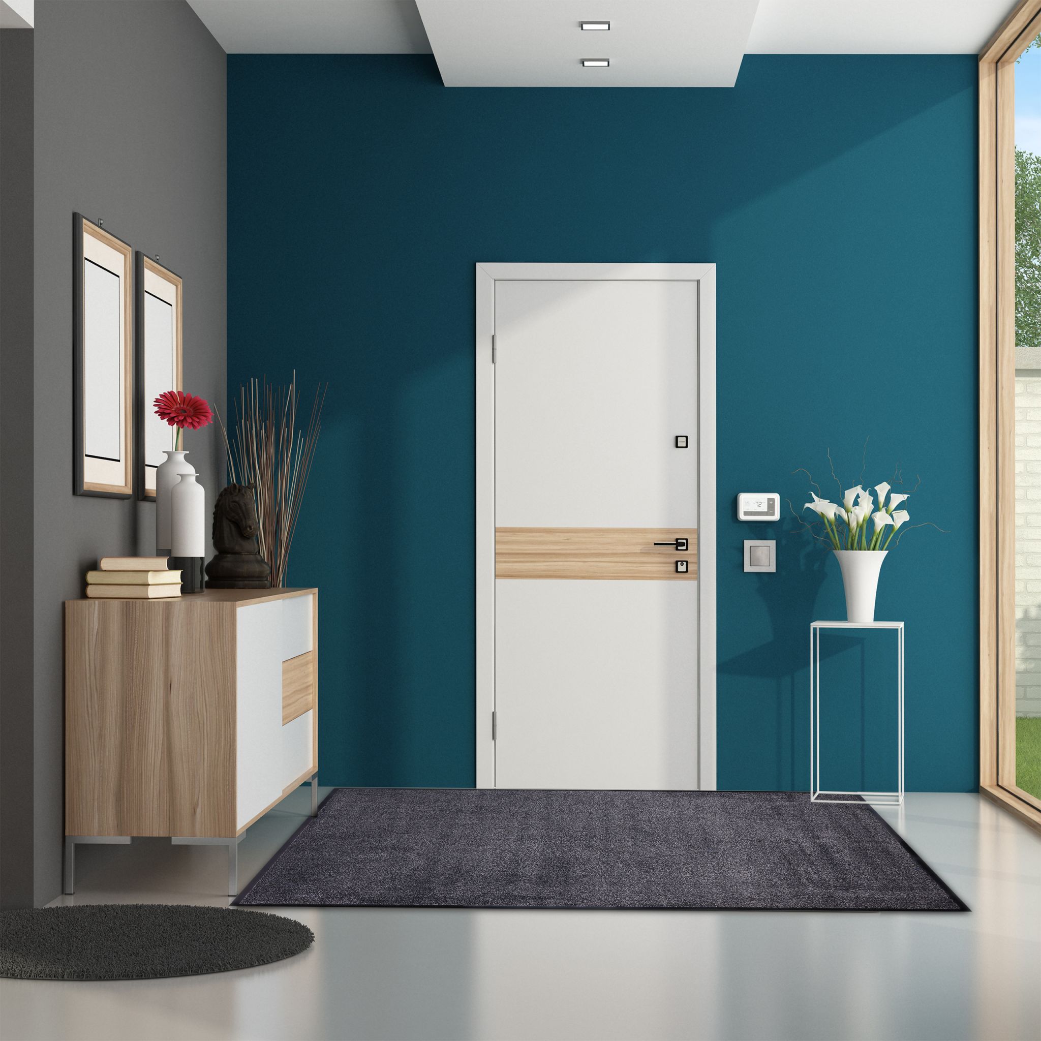 Schmutzfangmatte grau Anthrazit-Schwarz von Relaxdays
