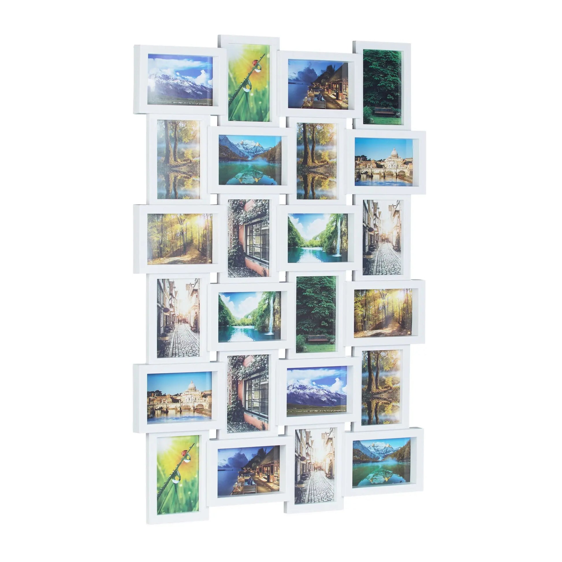 Bilderrahmen für 24 Fotos Weiss-Transparent von Relaxdays