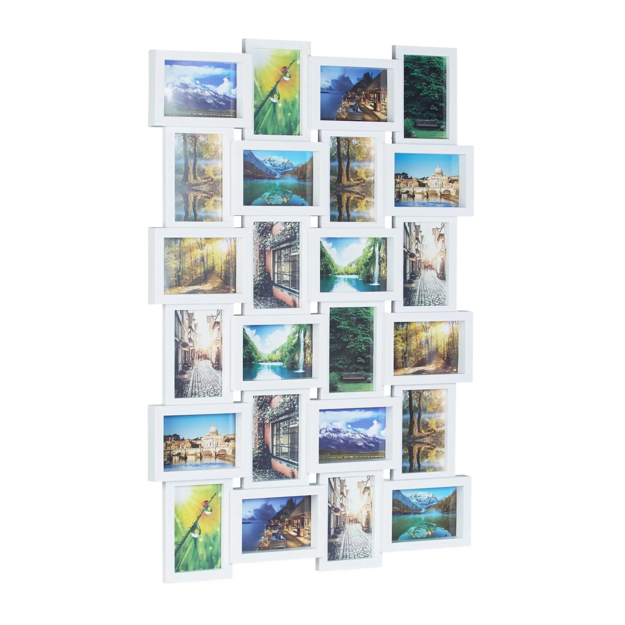 Bilderrahmen für 24 Fotos Weiss-Transparent von Relaxdays