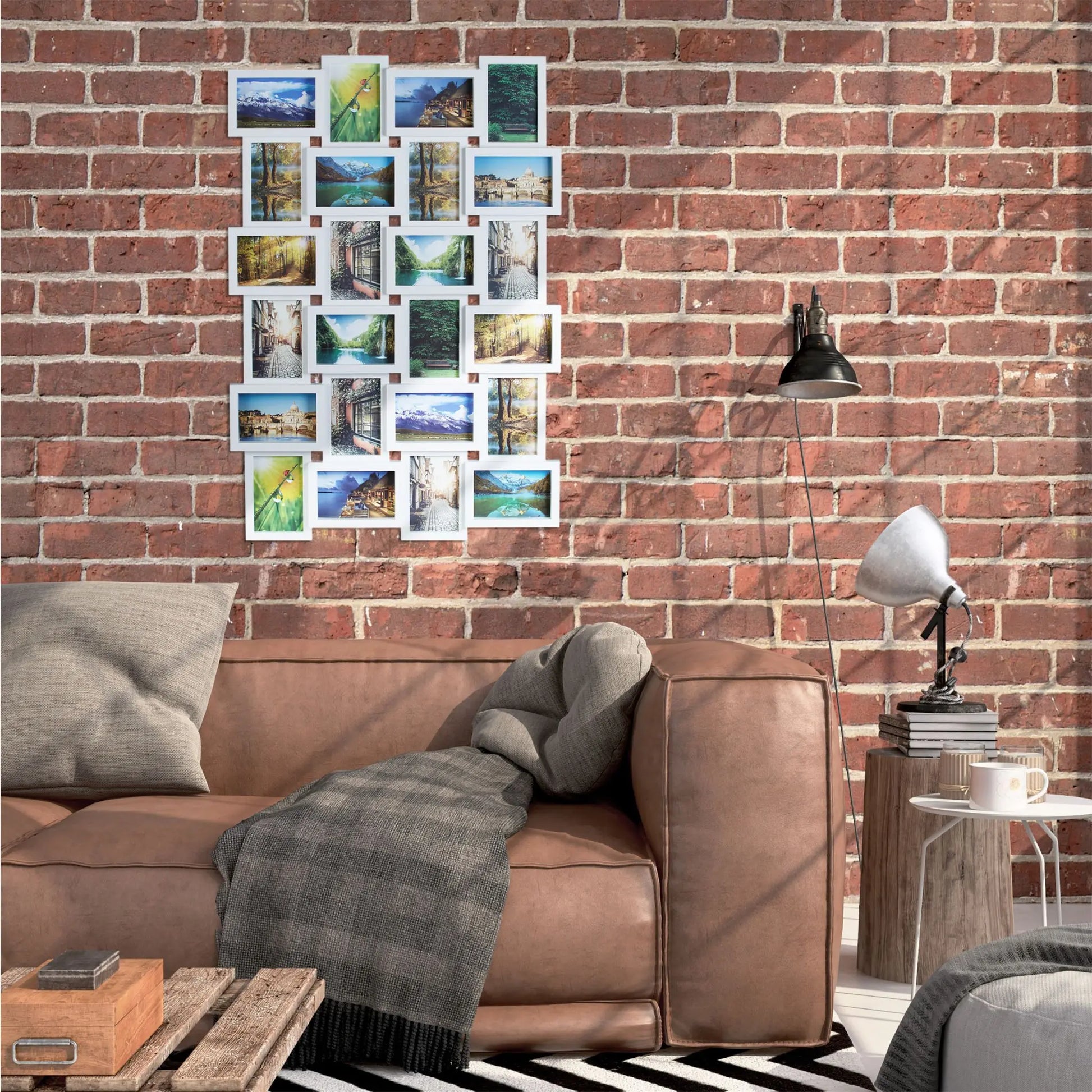 Bilderrahmen für 24 Fotos Weiss-Transparent von Relaxdays