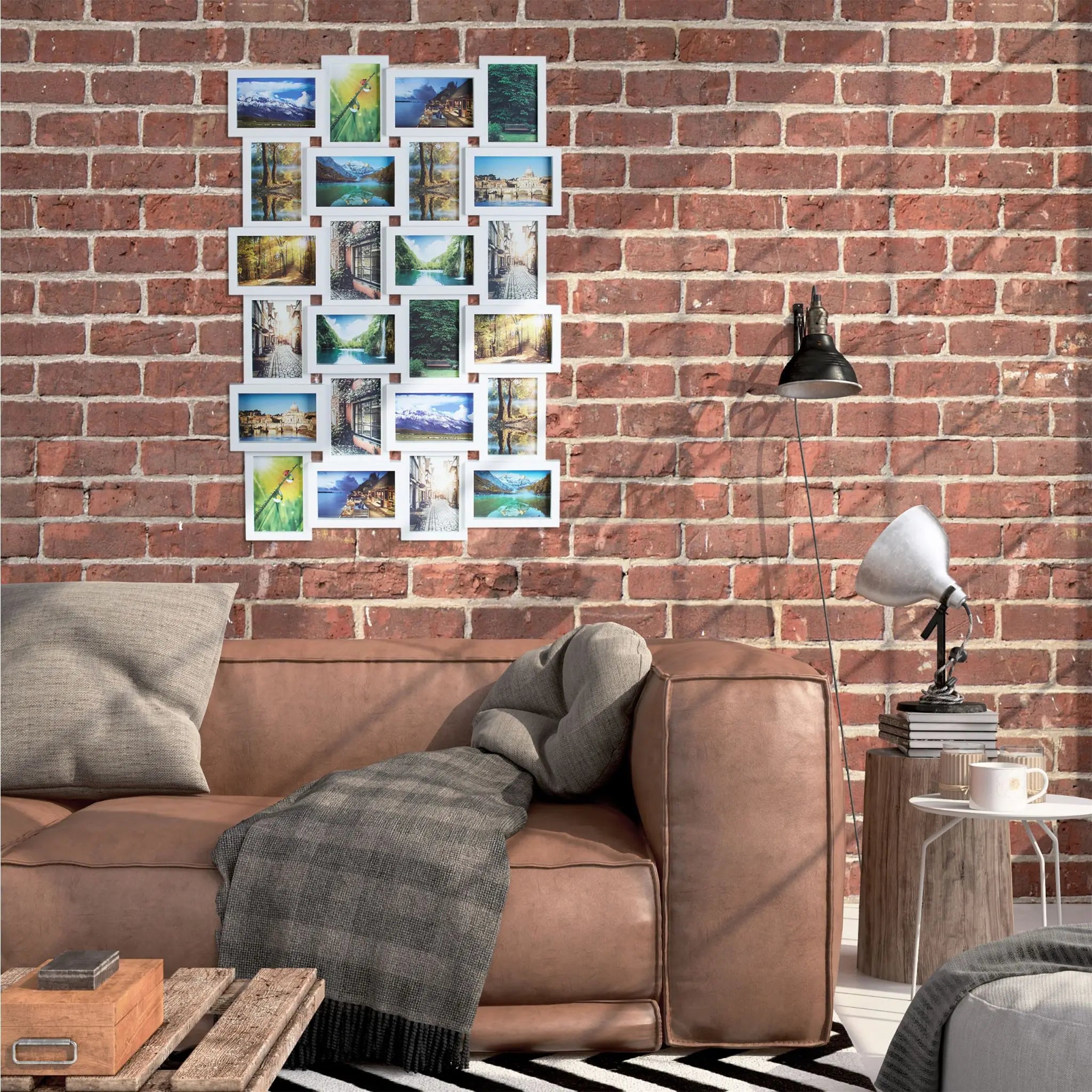 Bilderrahmen für 24 Fotos Weiss-Transparent von Relaxdays