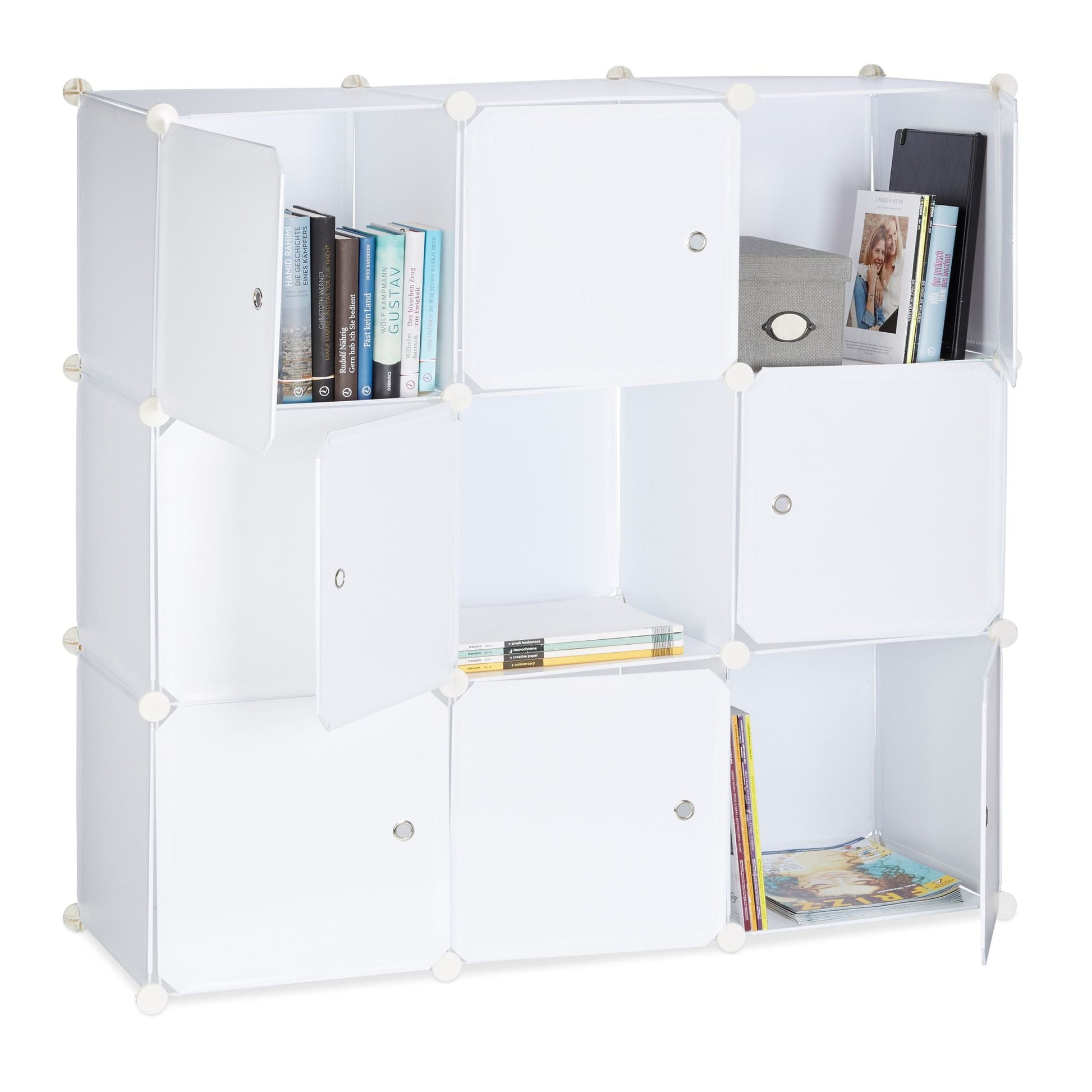 Regalsystem mit Türen Weiss von Relaxdays
