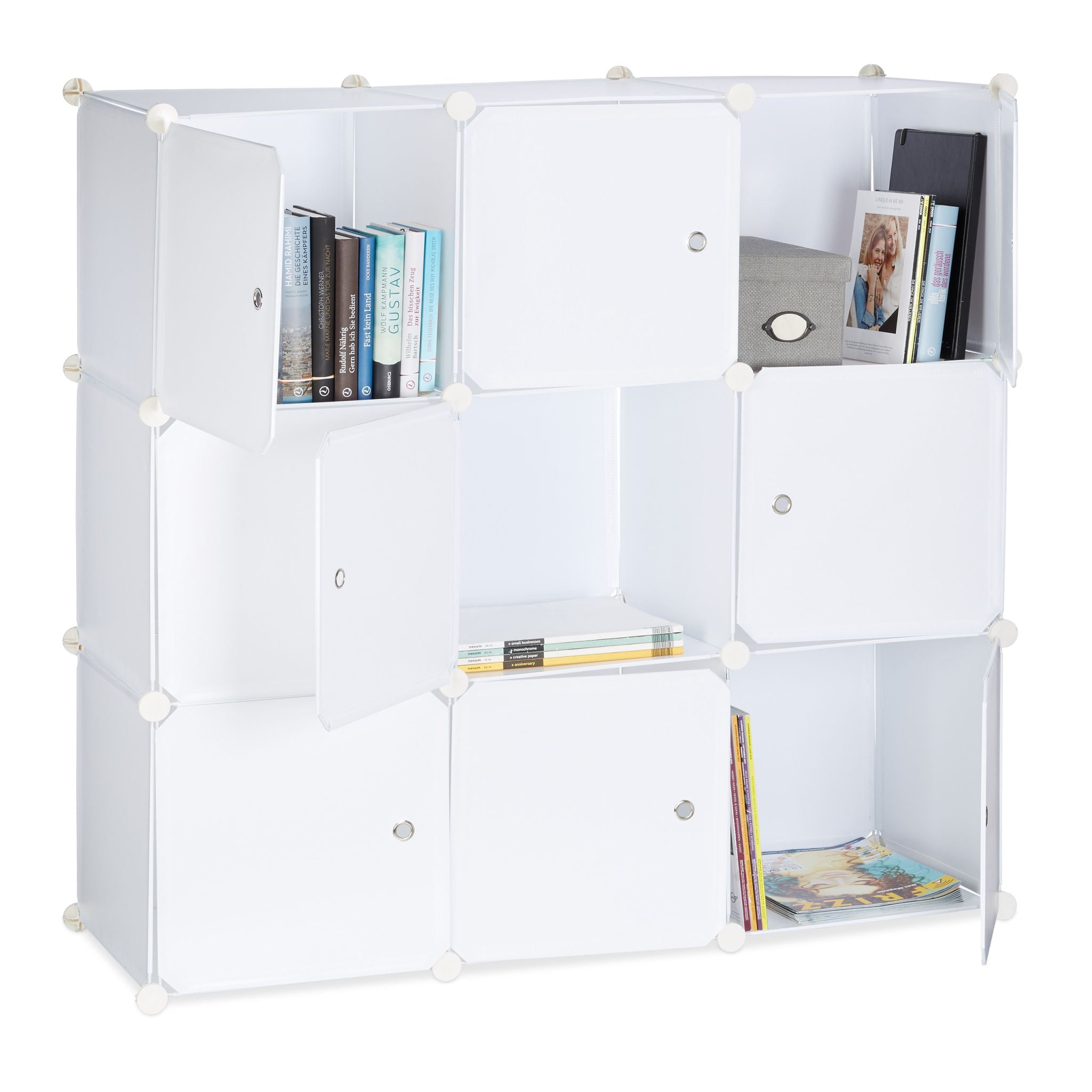 Regalsystem mit Türen Weiss von Relaxdays