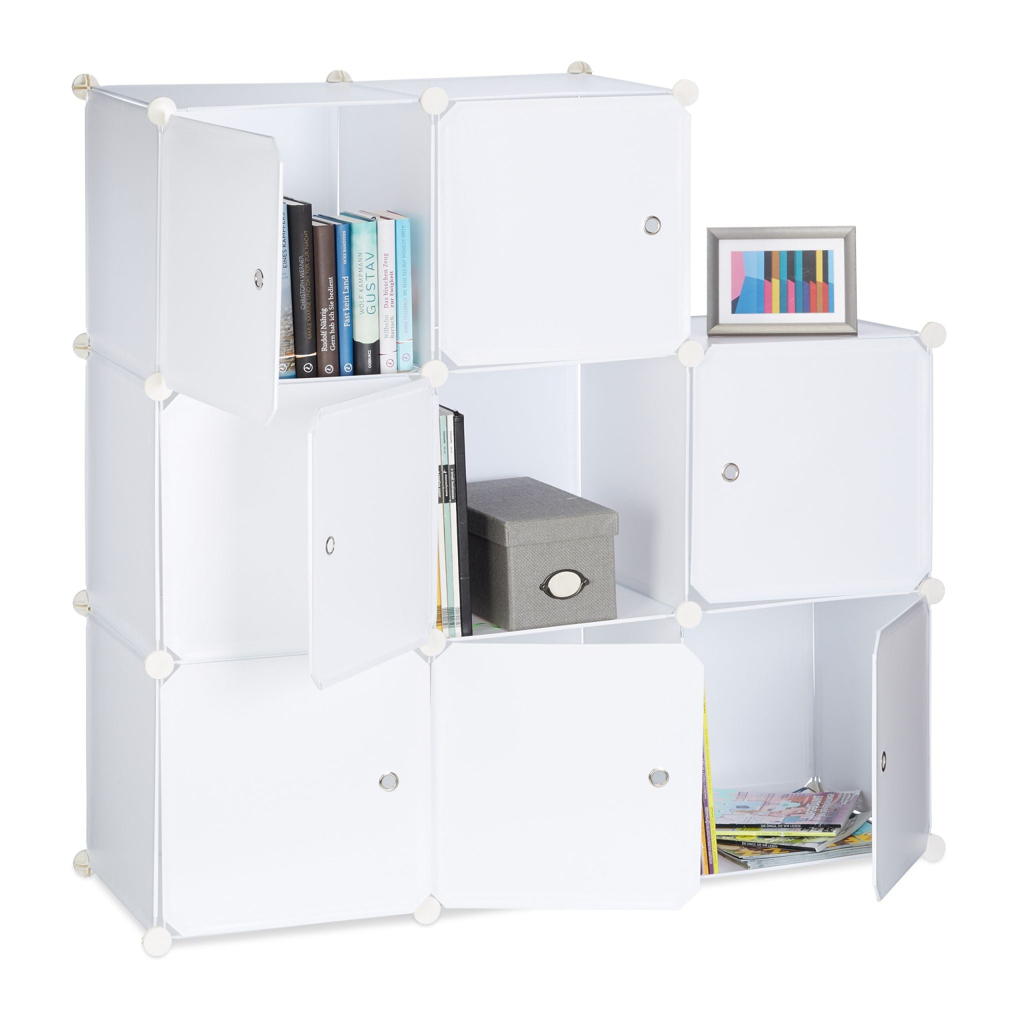 Regalsystem mit Türen Weiss von Relaxdays