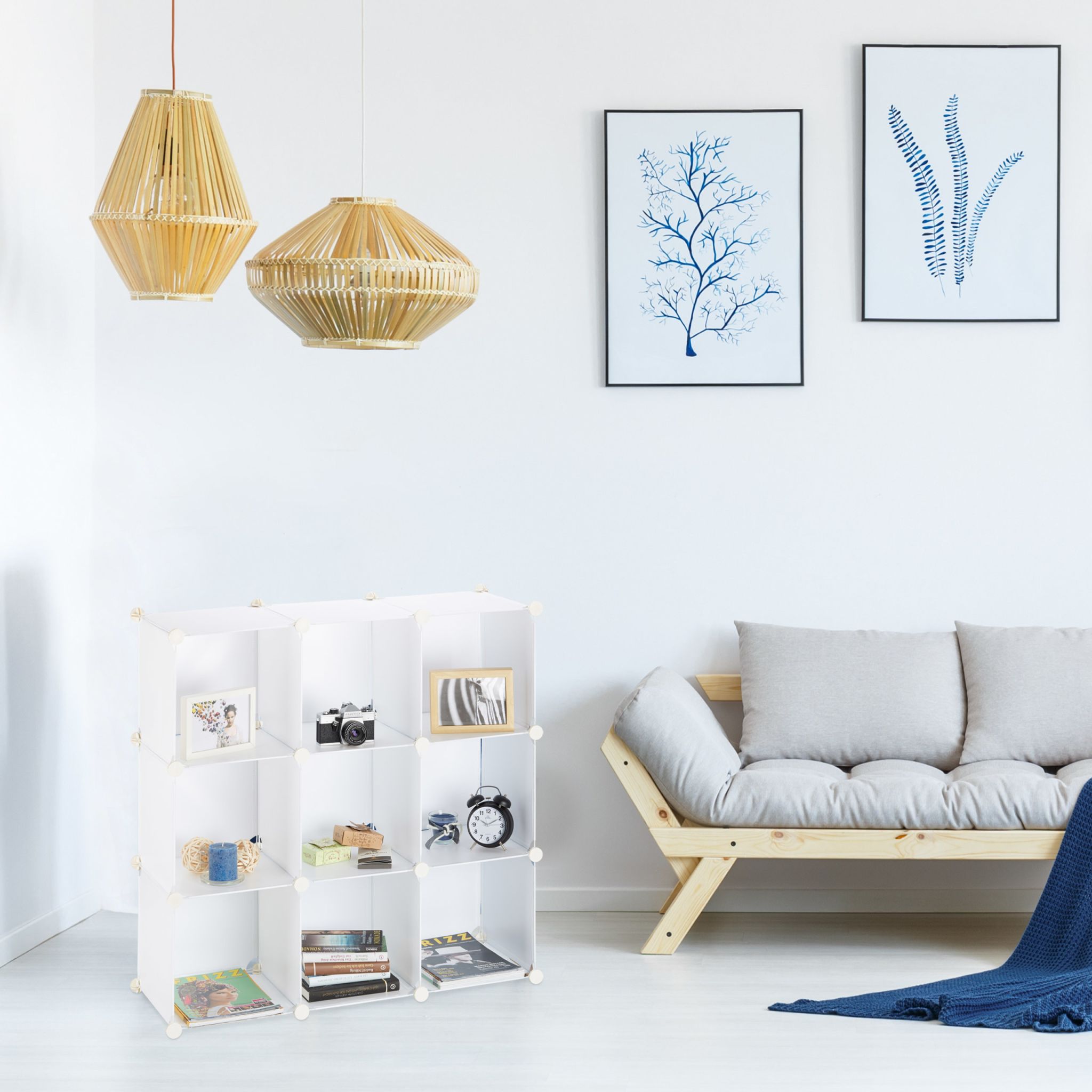 Regalsystem 9 Fächer Weiss von Relaxdays