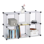 Regalsystem 6 Fächer Schwarz-Transparent von Relaxdays