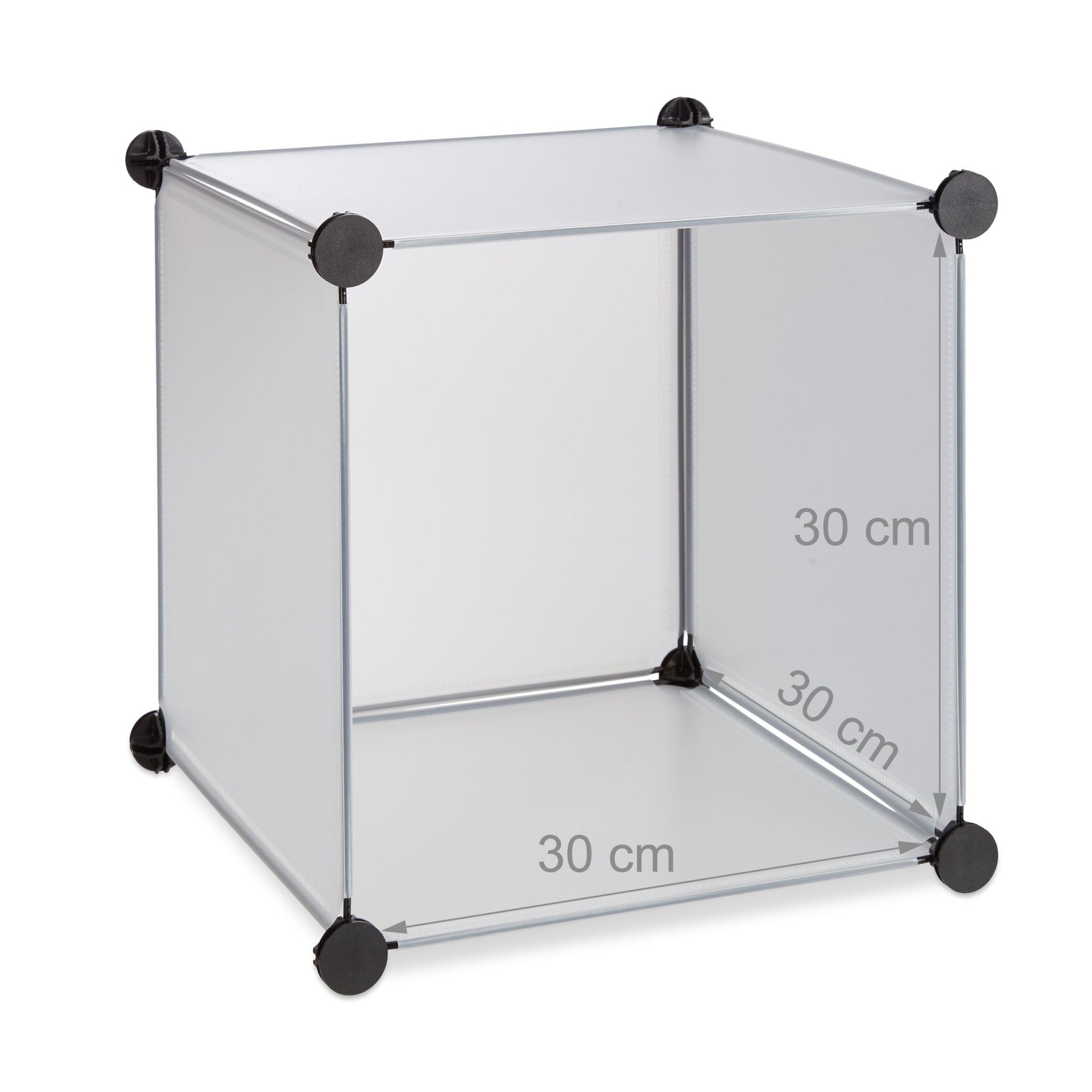 Regalsystem 6 Fächer Schwarz-Transparent von Relaxdays
