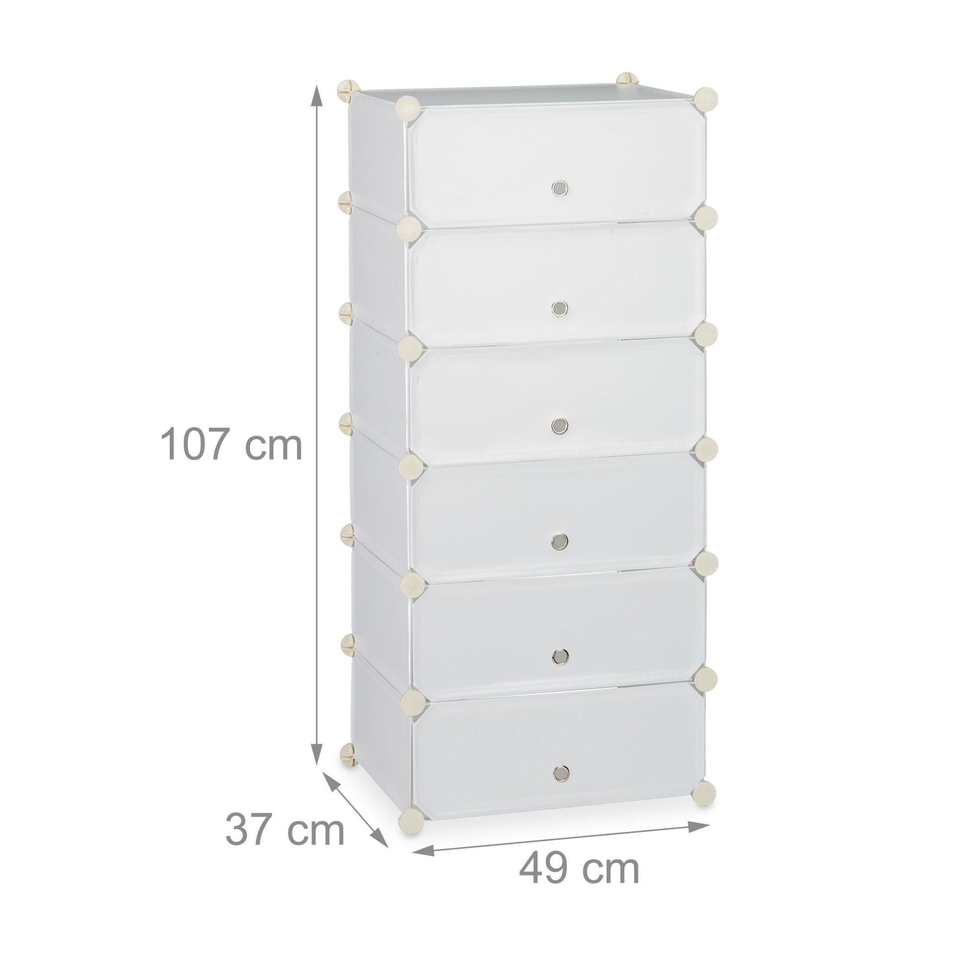 Schuhschrank mit 6 Fächern Weiss von Relaxdays