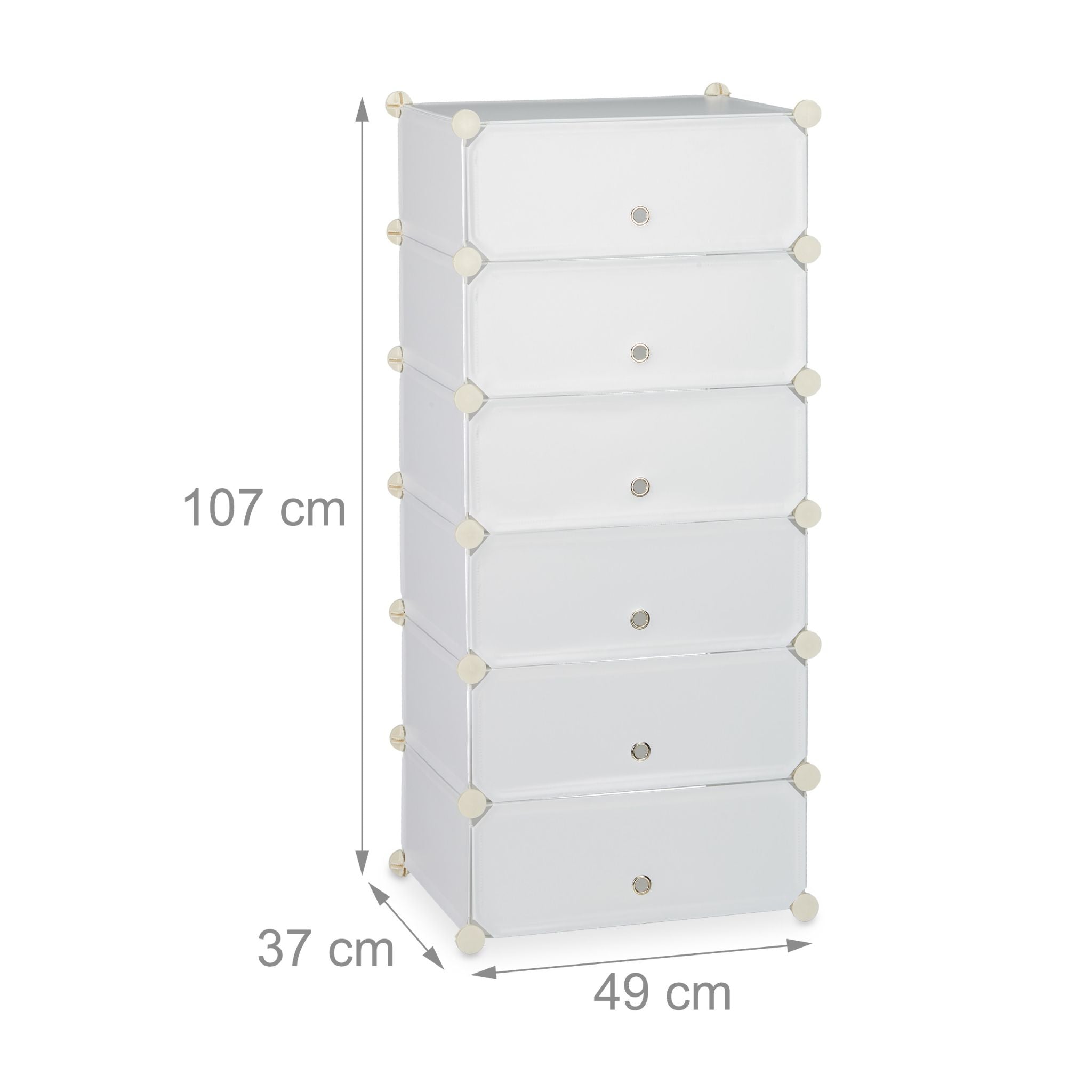 Schuhschrank mit 6 Fächern Weiss von Relaxdays