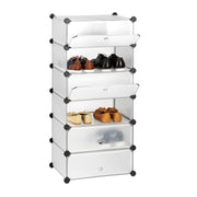 Schuhschrank mit 6 Fächern Schwarz-Transparent von Relaxdays