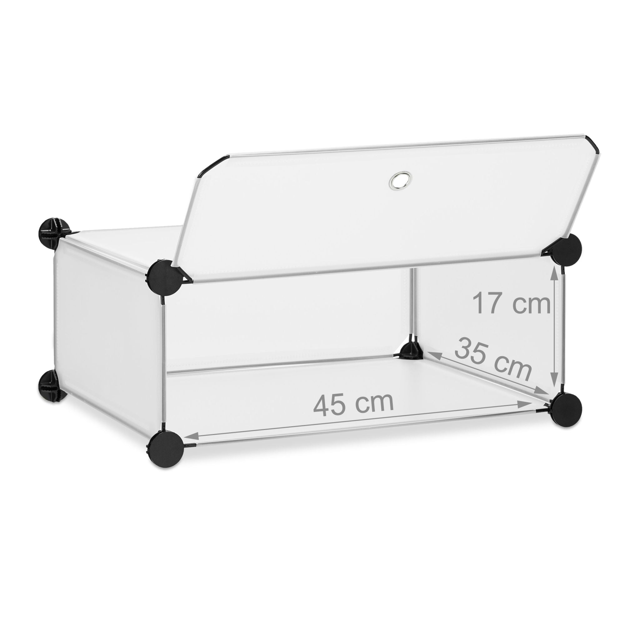 Schuhschrank mit 6 Fächern Schwarz-Transparent von Relaxdays