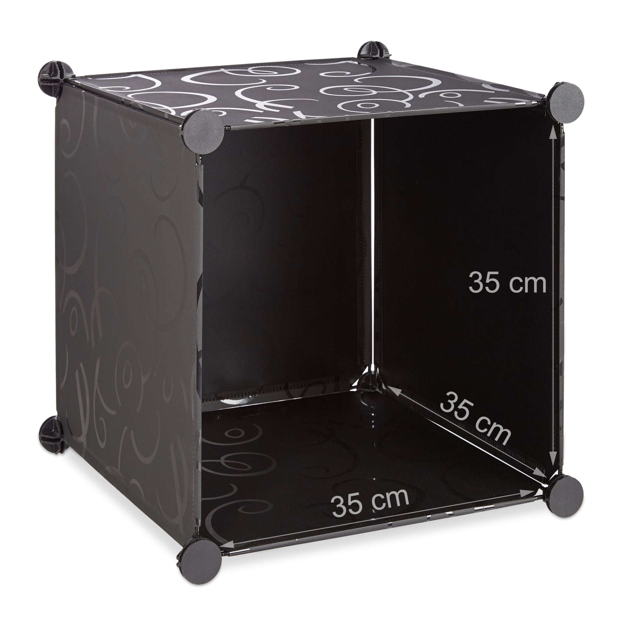 Regalsystem Kleiderschrank 11 Fächer Schwarz-Transparent von Relaxdays