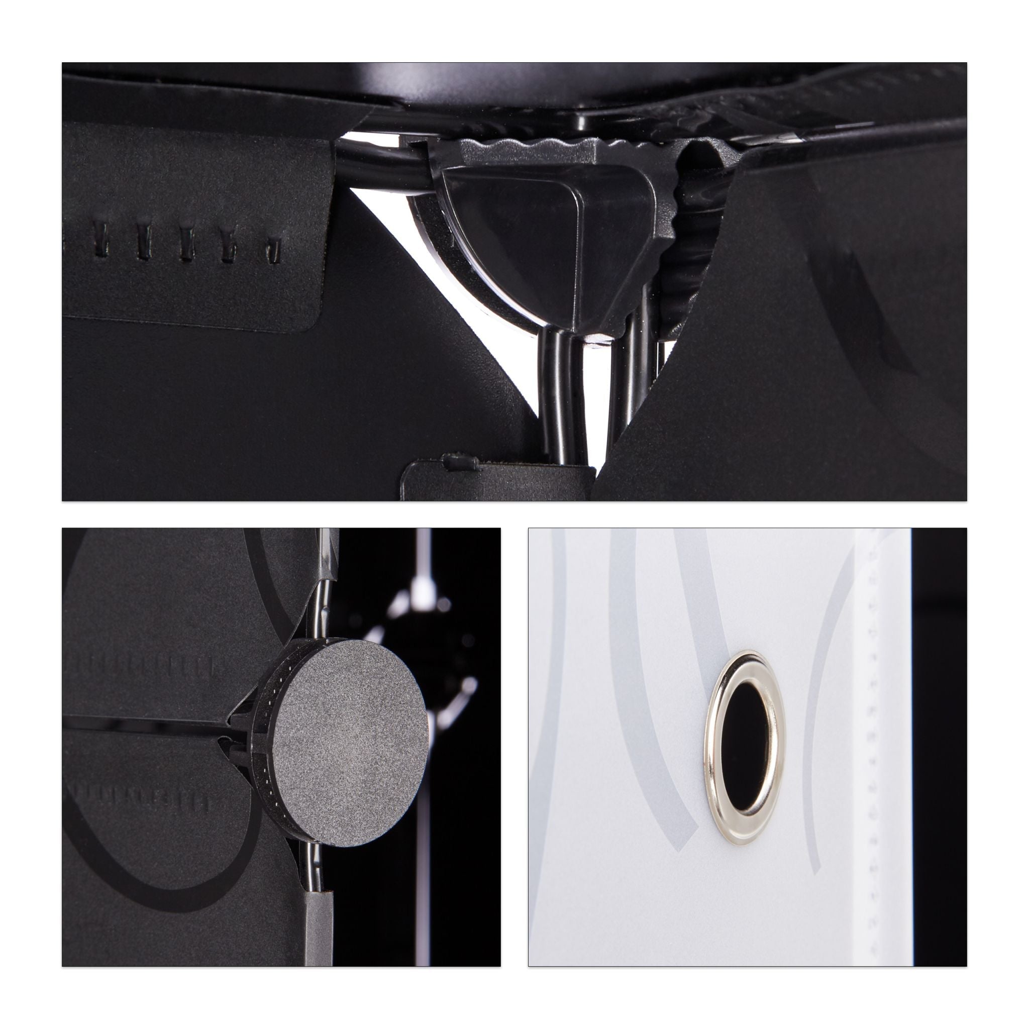 Regalsystem Kleiderschrank 11 Fächer Schwarz-Transparent von Relaxdays