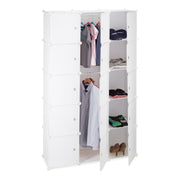 Regalsystem Kleiderschrank 11 Fächer Weiss von Relaxdays