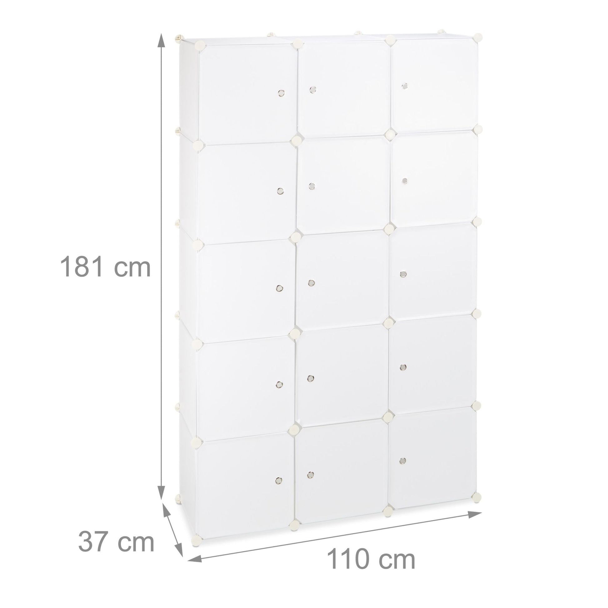 Regalsystem Kleiderschrank 11 Fächer Weiss von Relaxdays