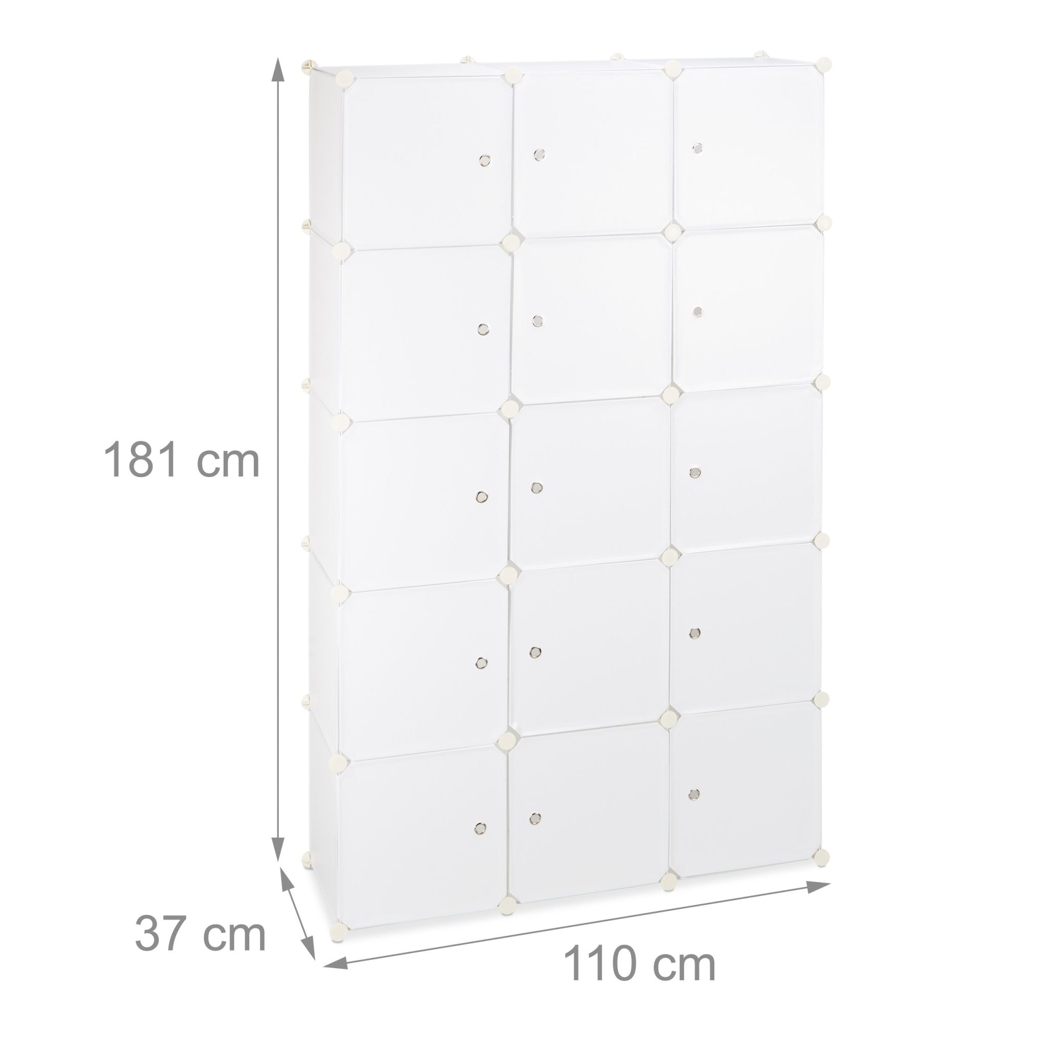 Regalsystem Kleiderschrank 11 Fächer Weiss von Relaxdays