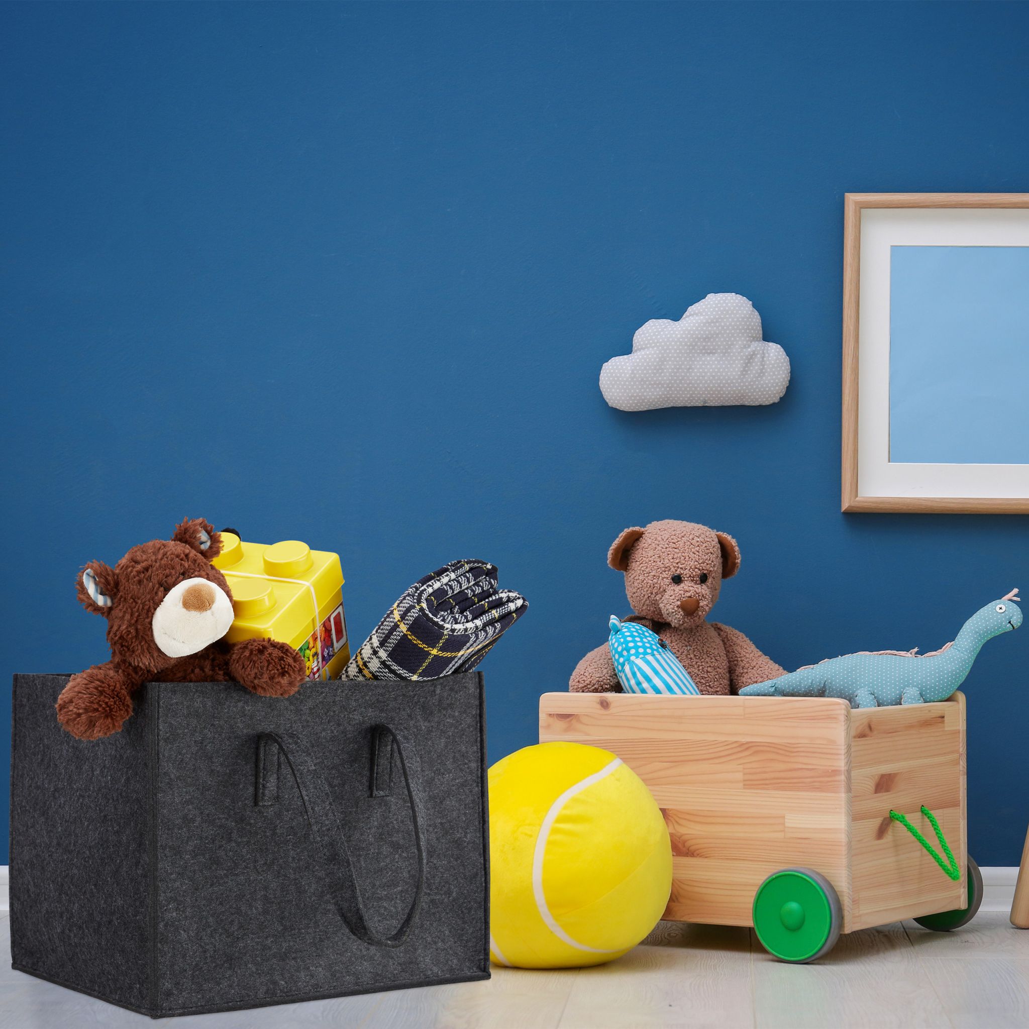 Kaminholzkorb Filz Anthrazit von Relaxdays