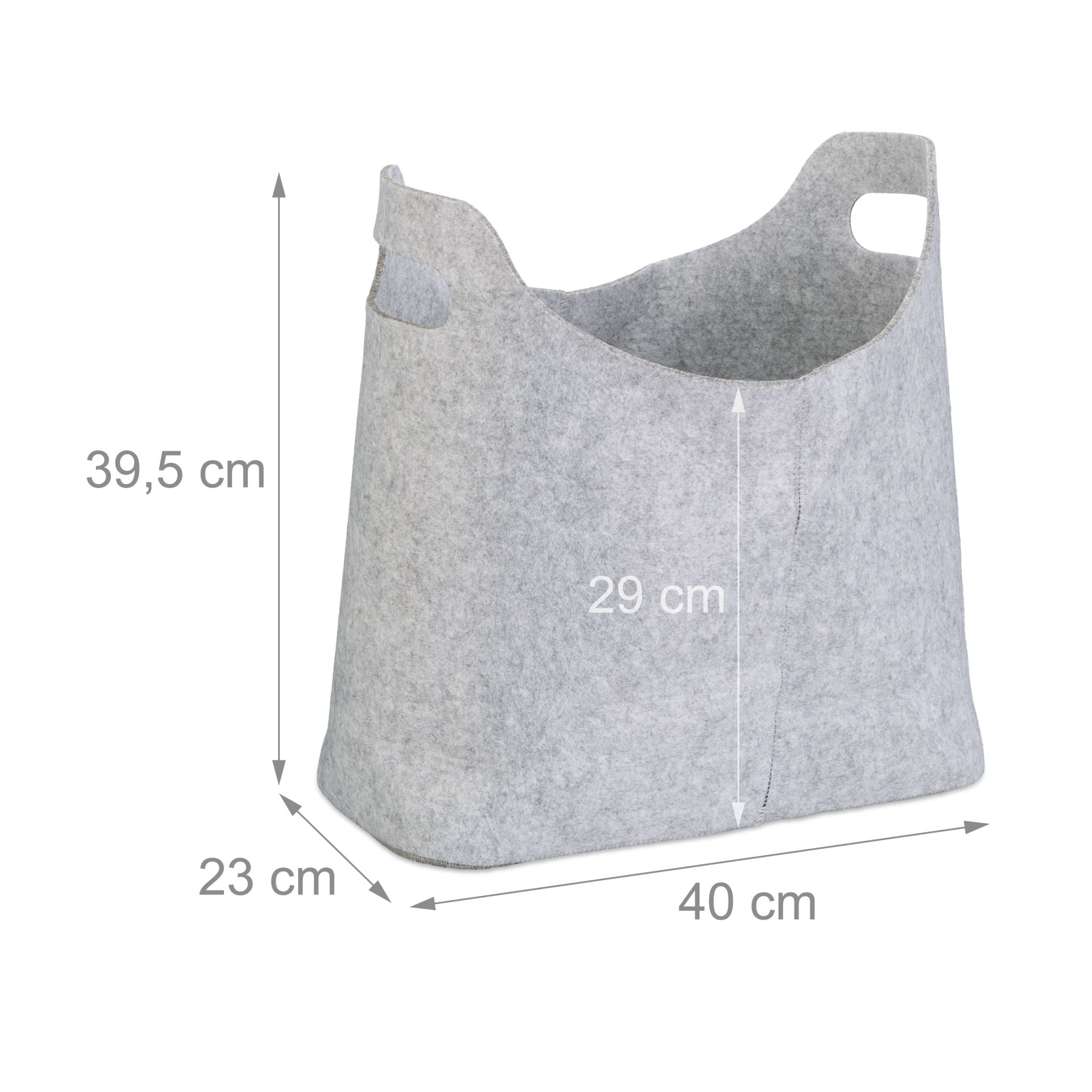 Kaminholztasche Filz Grau von Relaxdays
