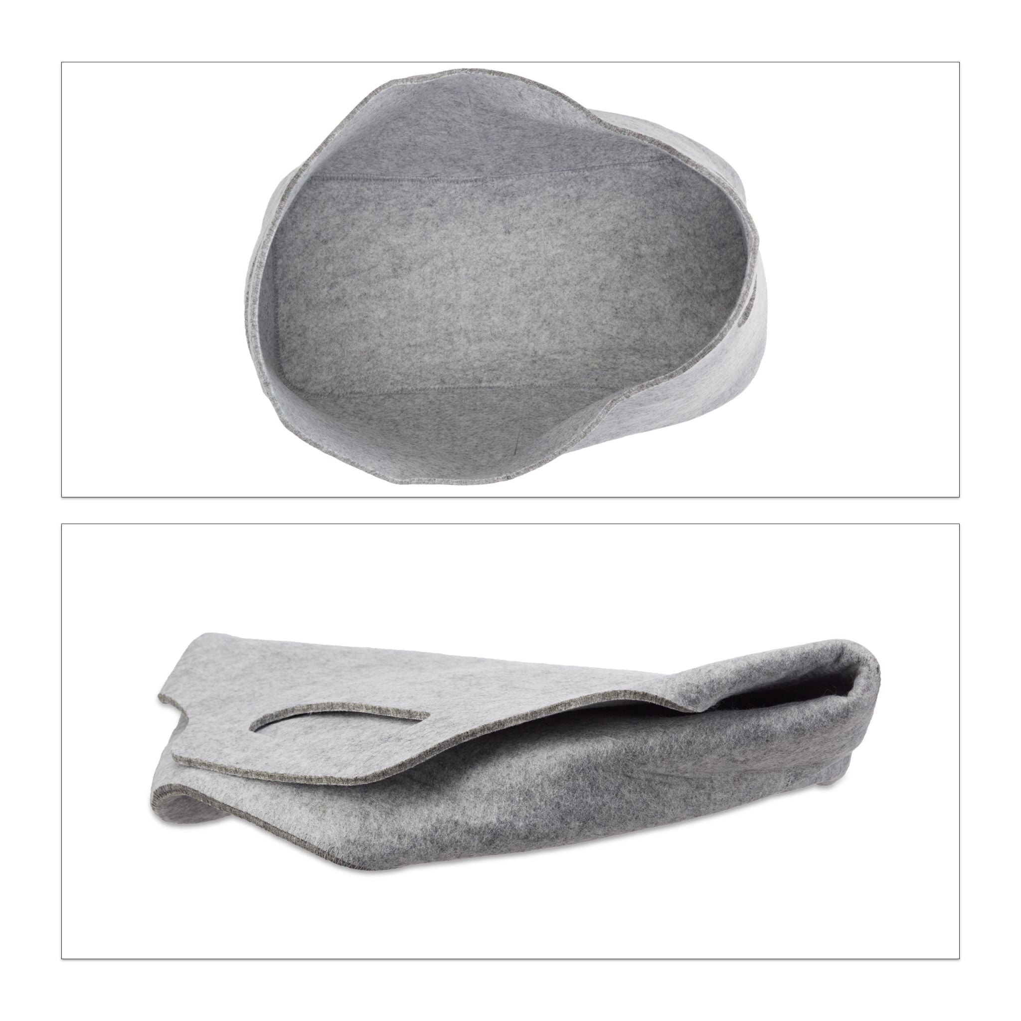 Kaminholztasche Filz Grau von Relaxdays